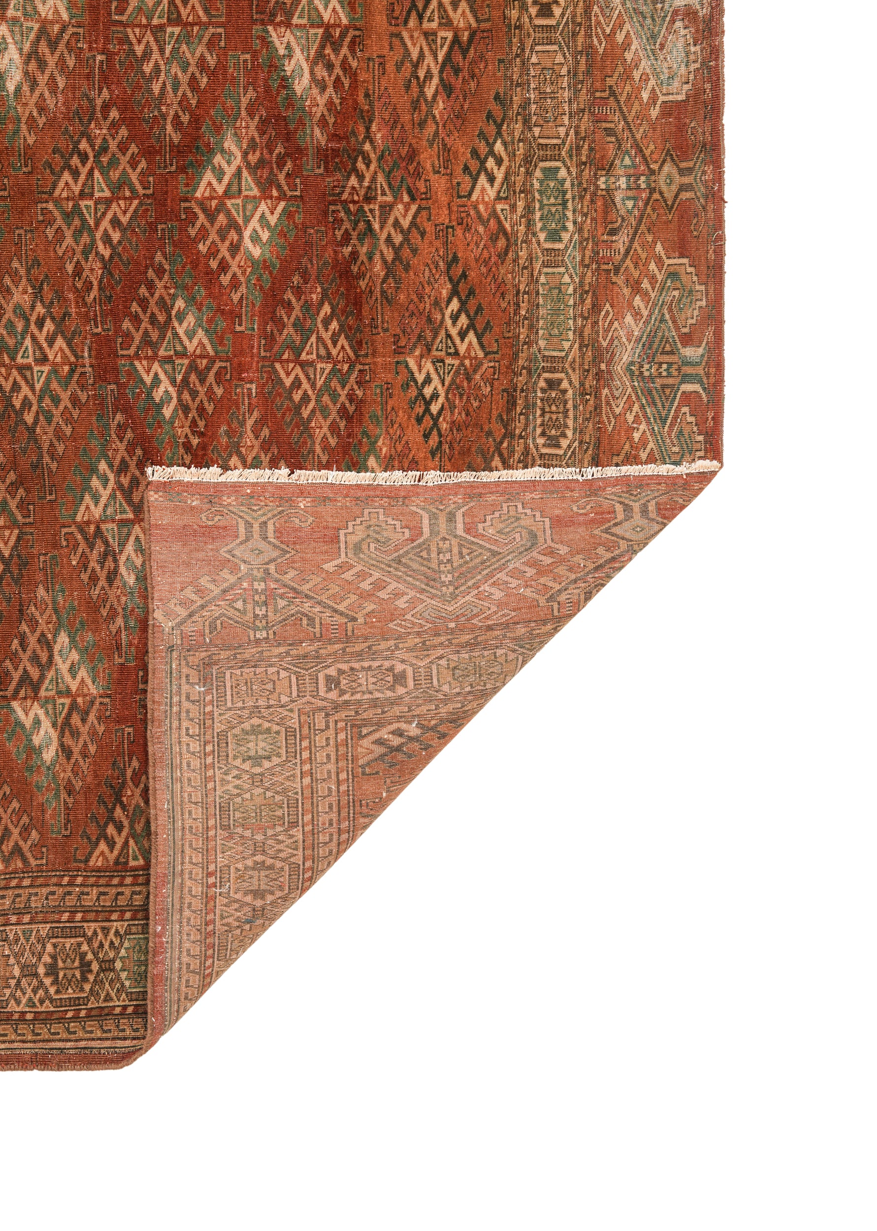 Vintage Turkmen Yamoud Rug 9'9" X 6'7"