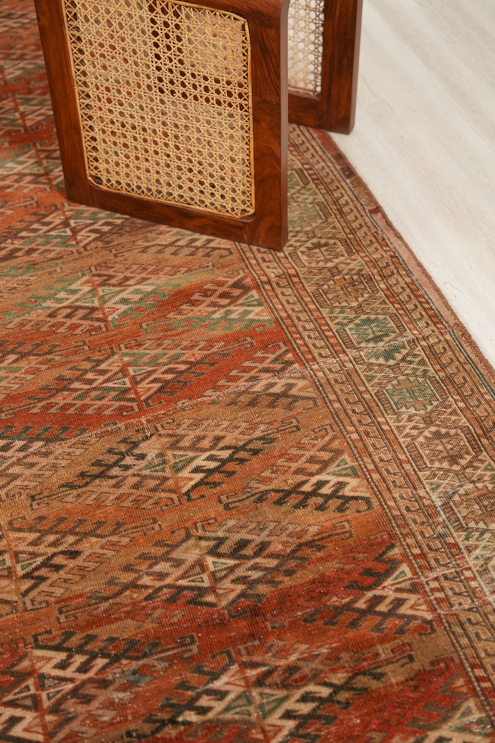 Vintage Turkmen Yamoud Rug 9'9" X 6'7"