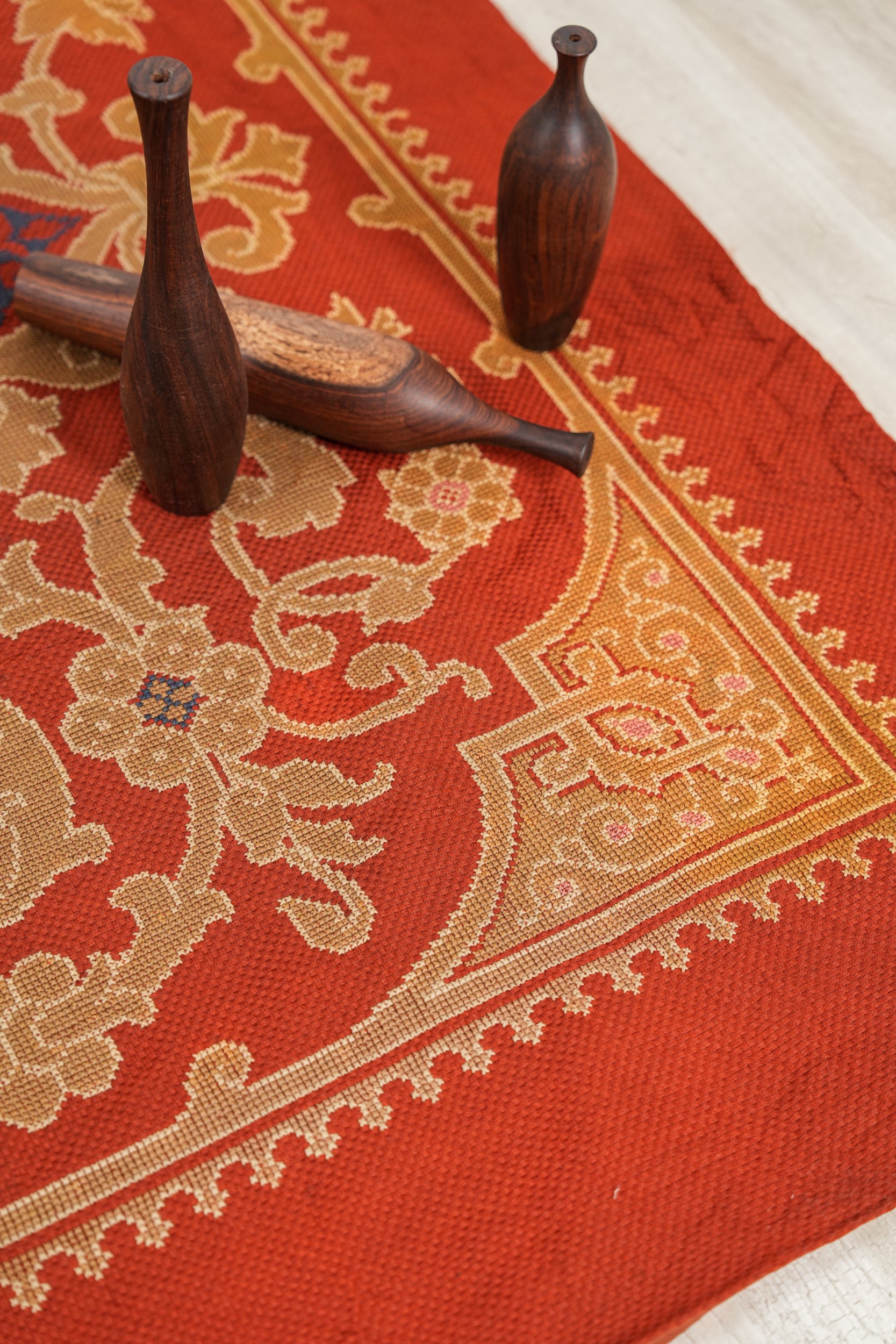 Vintage Scandinavian Cross Stich Textile 5'2