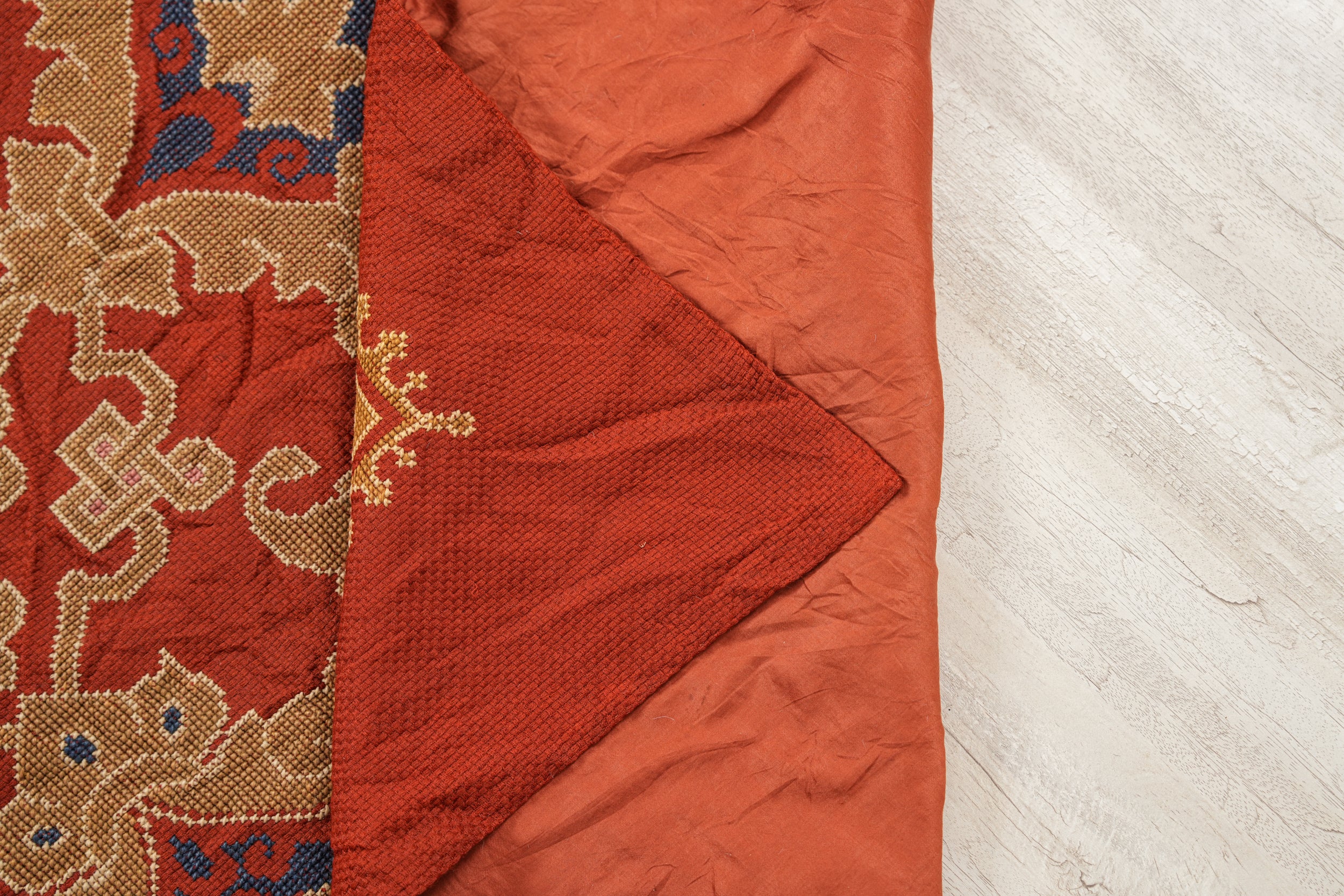 Vintage Scandinavian Cross Stich Textile 5'2" X 5'2"