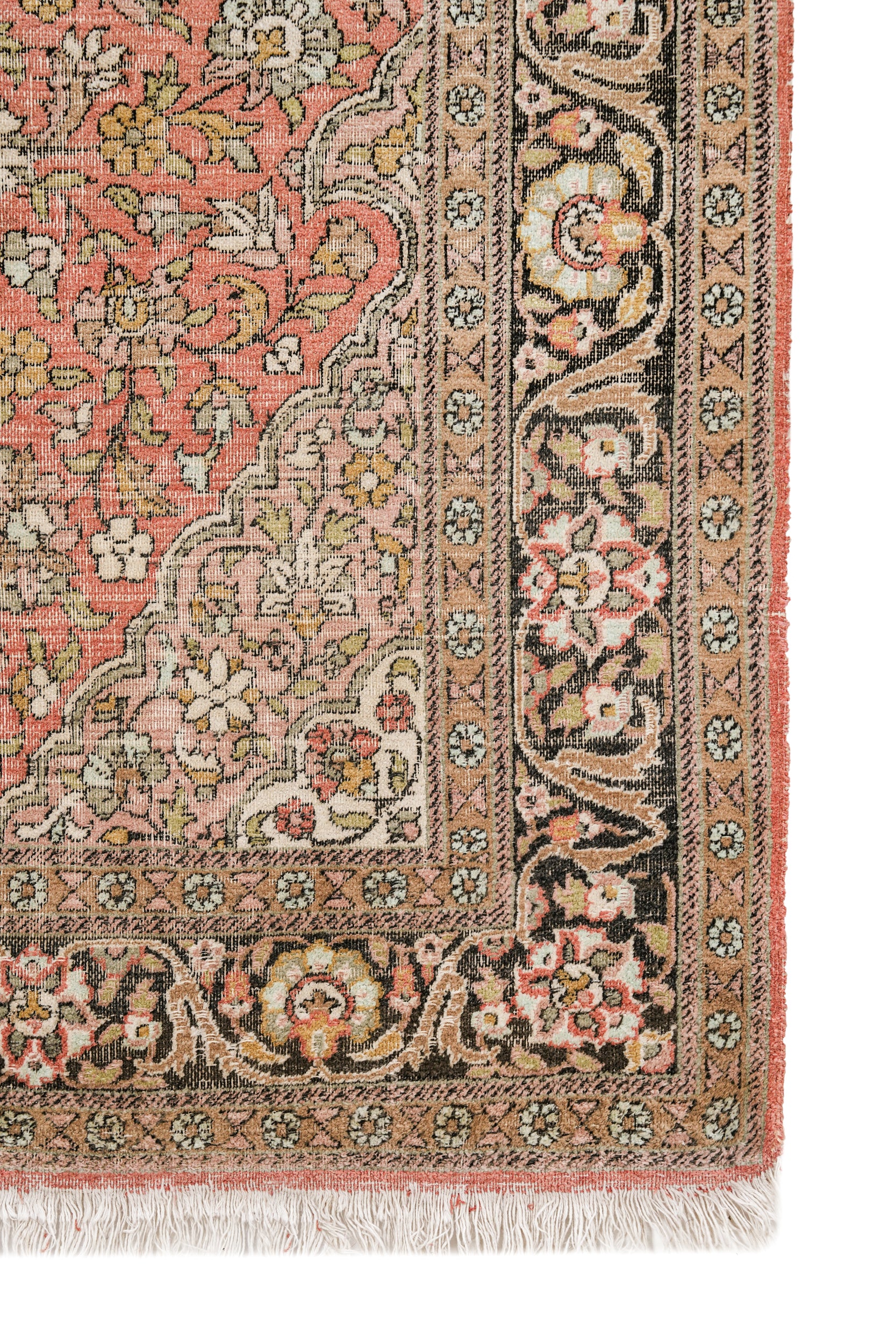 VINTAGE Kashmiri SILK RUG 6'1" X 4'1"