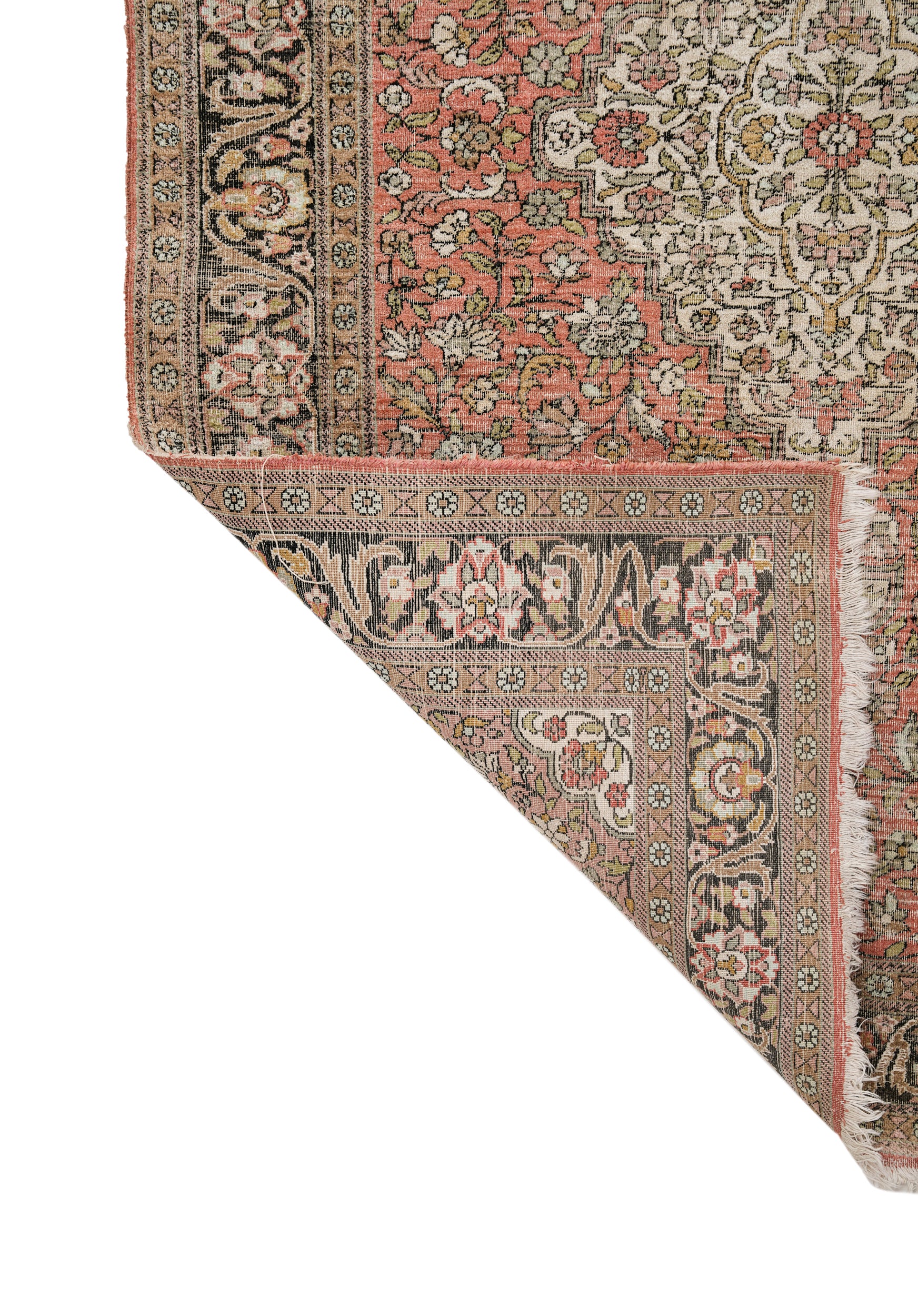 VINTAGE Kashmiri SILK RUG 6'1" X 4'1"