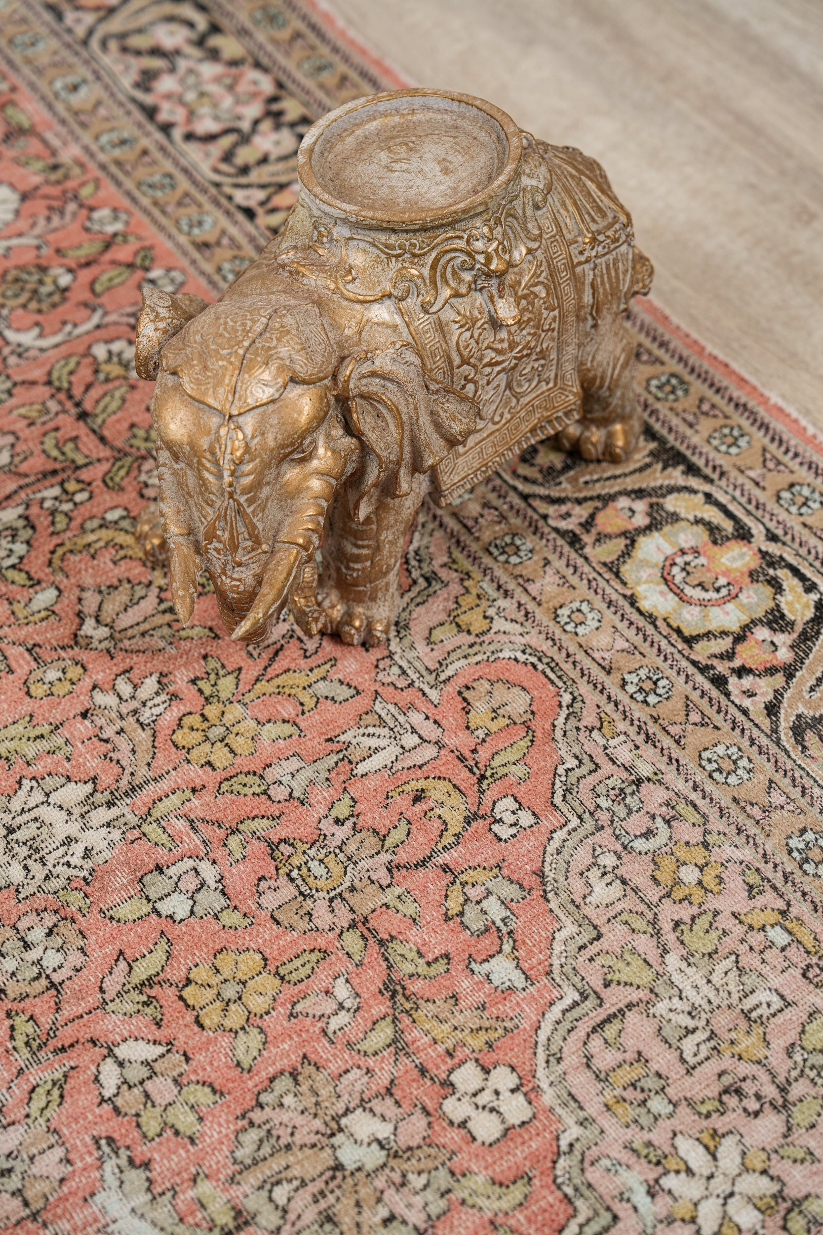 VINTAGE Kashmiri SILK RUG 6'1" X 4'1"