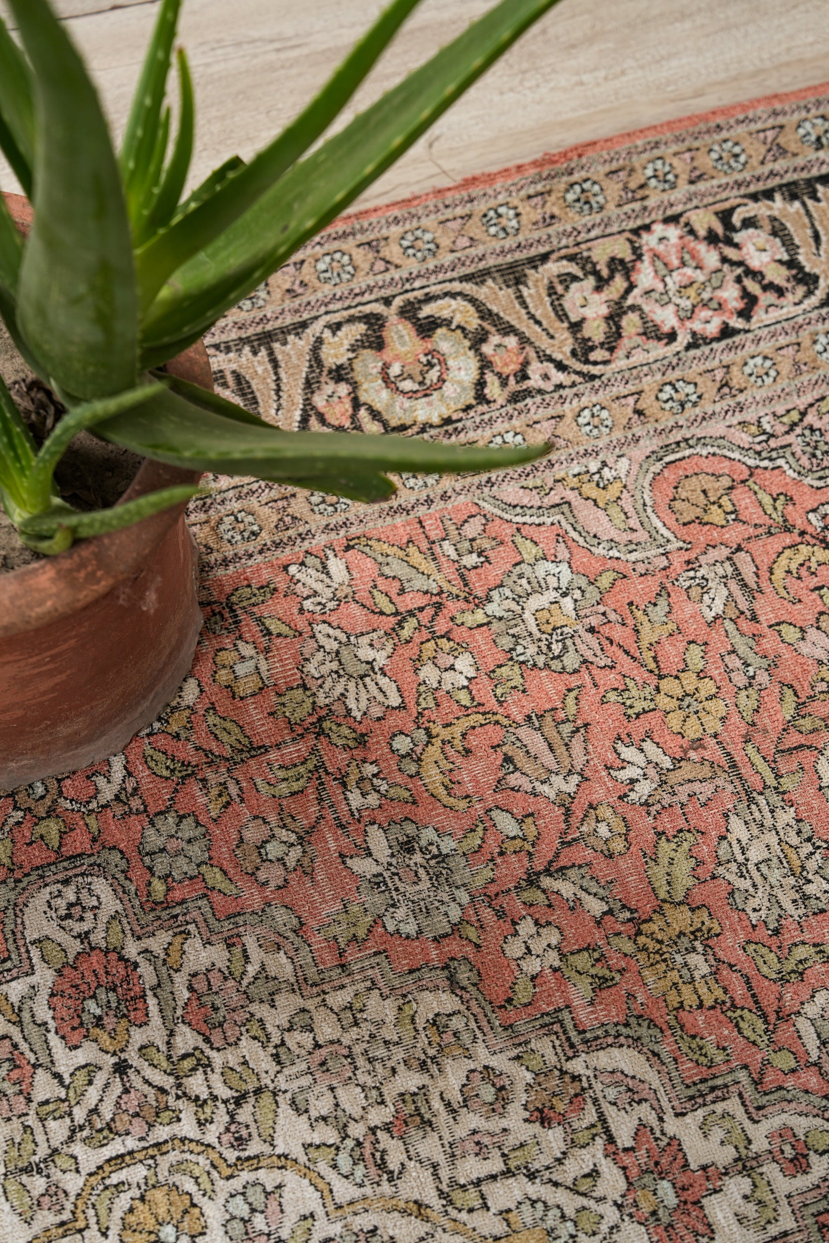 VINTAGE Kashmiri SILK RUG 6'1" X 4'1"