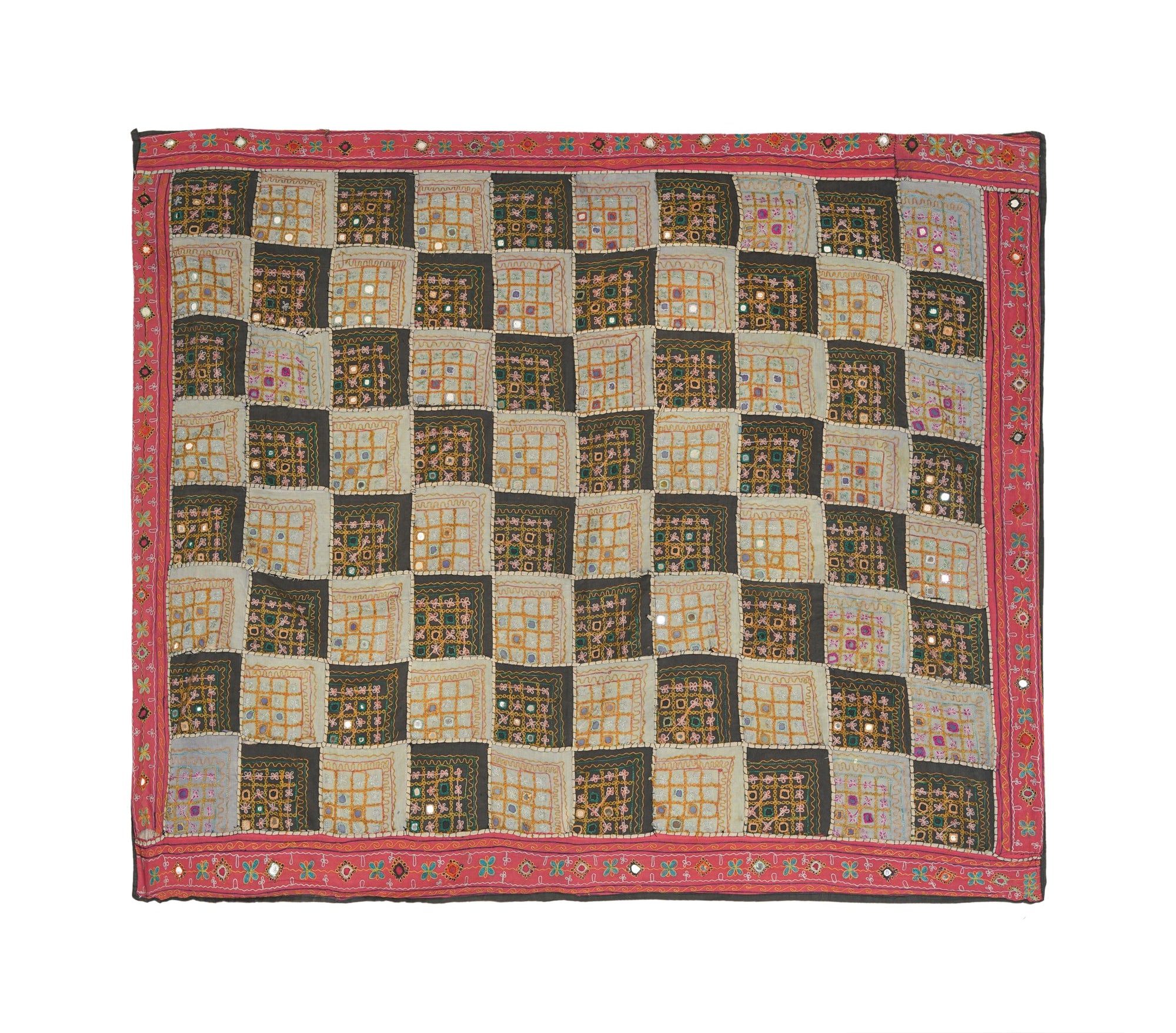 Vintage Sindhi Patchwork Tapestry 7' x 5'9"
