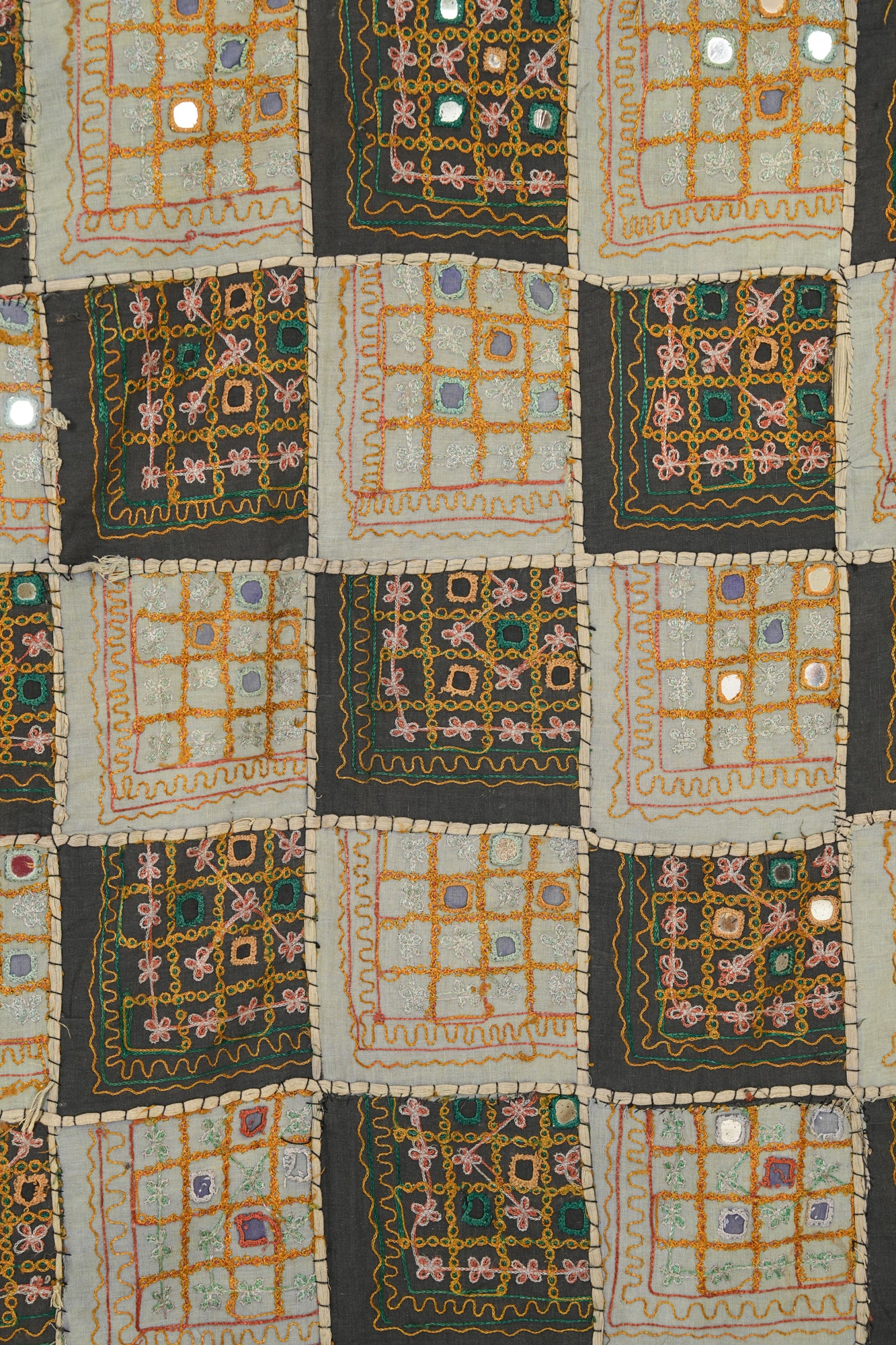 Vintage Sindhi Patchwork Tapestry 7' x 5'9"