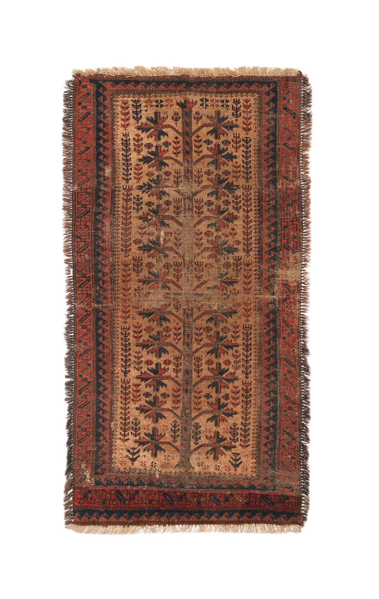 Antique Baloch tree of life rug 3'3" x 1'8"