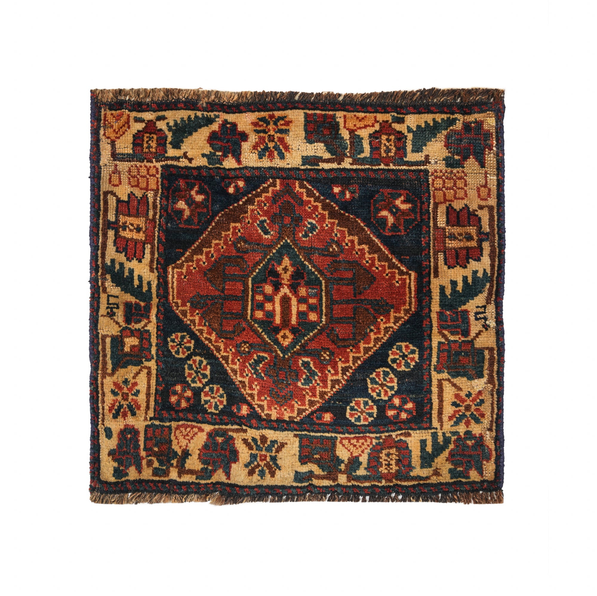 Antique Kurd Bagface Rug 1'9" x 1'10"