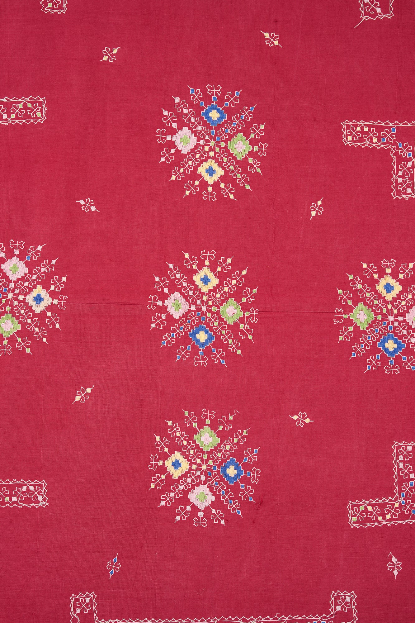 Vintage kasuti  Embroidered Textile 7'9" x 6'5"
