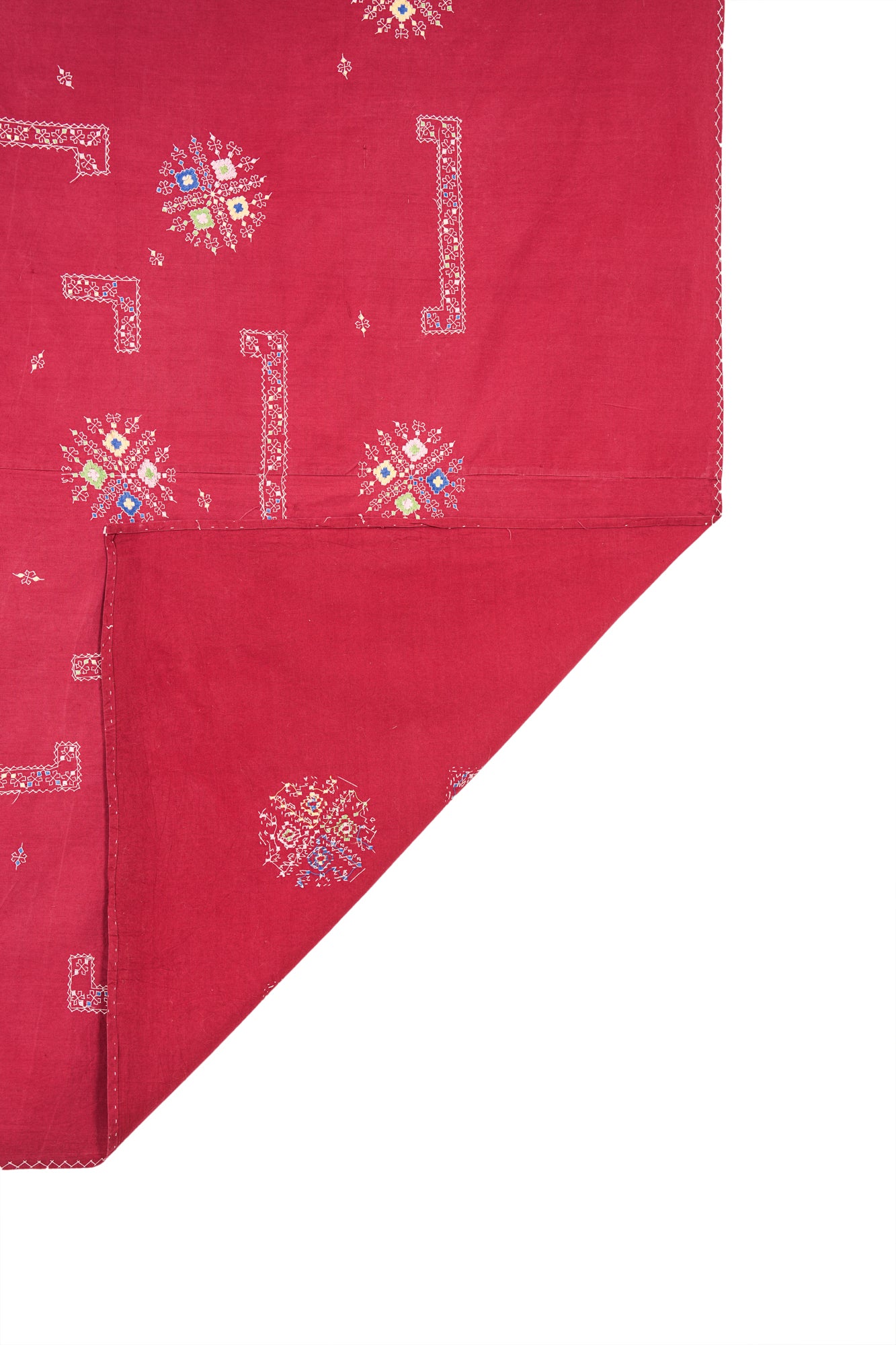 Vintage kasuti  Embroidered Textile 7'9" x 6'5"