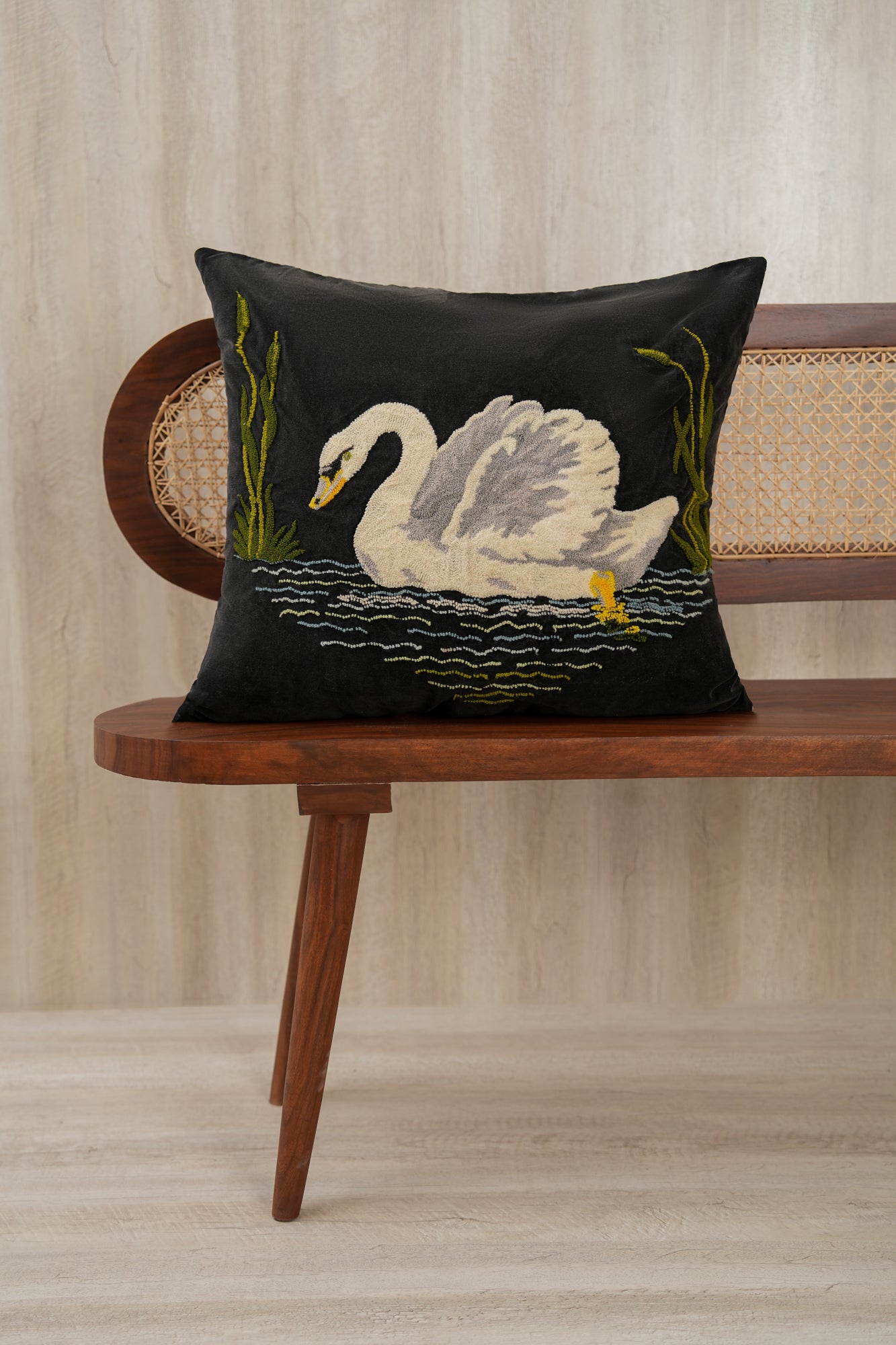 Vintage Punch SWAN Pillow 1'9" X 1'7"