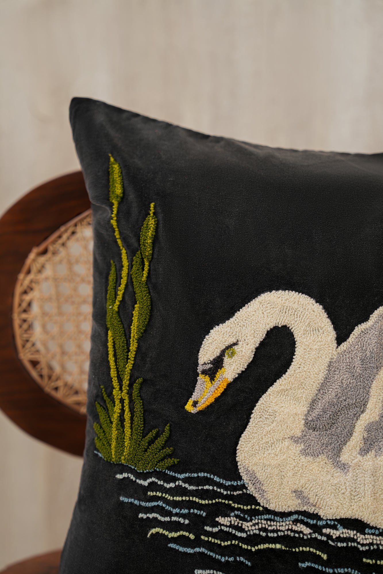 Vintage Punch SWAN Pillow 1'9" X 1'7"