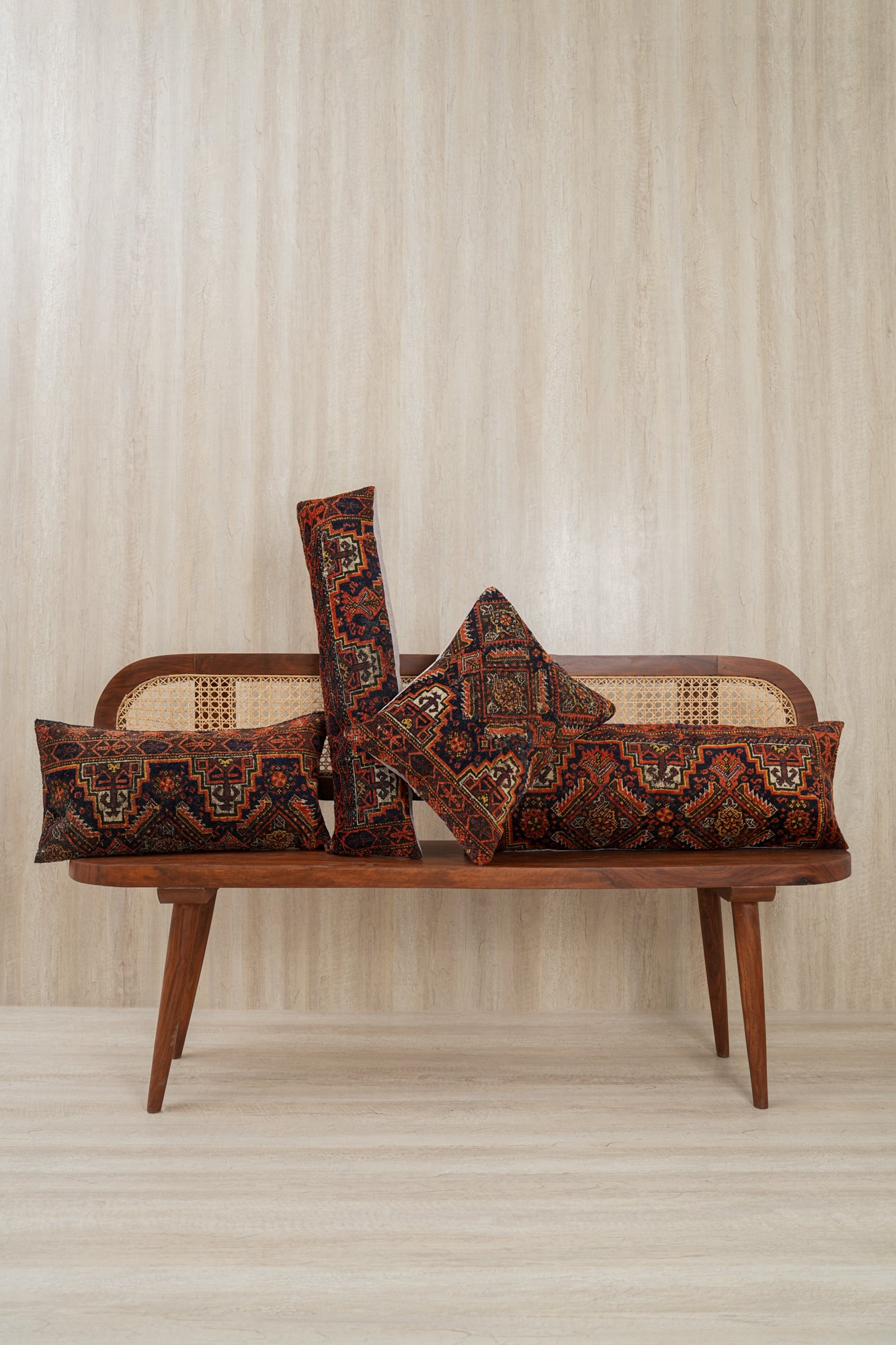 Antique Baloch Rug Fragment Cushions (Set of Four)