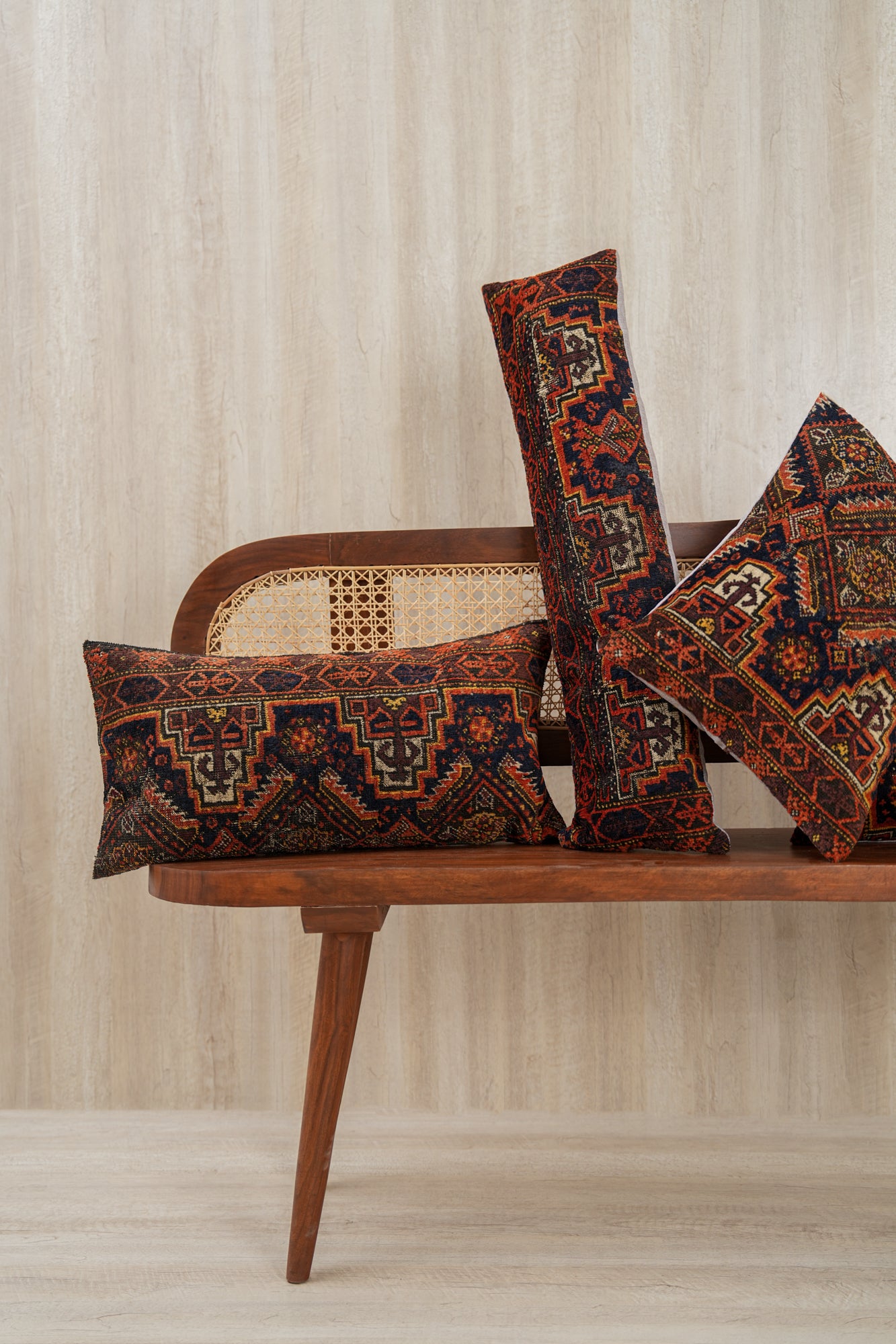 Antique Baloch Rug Fragment Cushions (Set of Four)