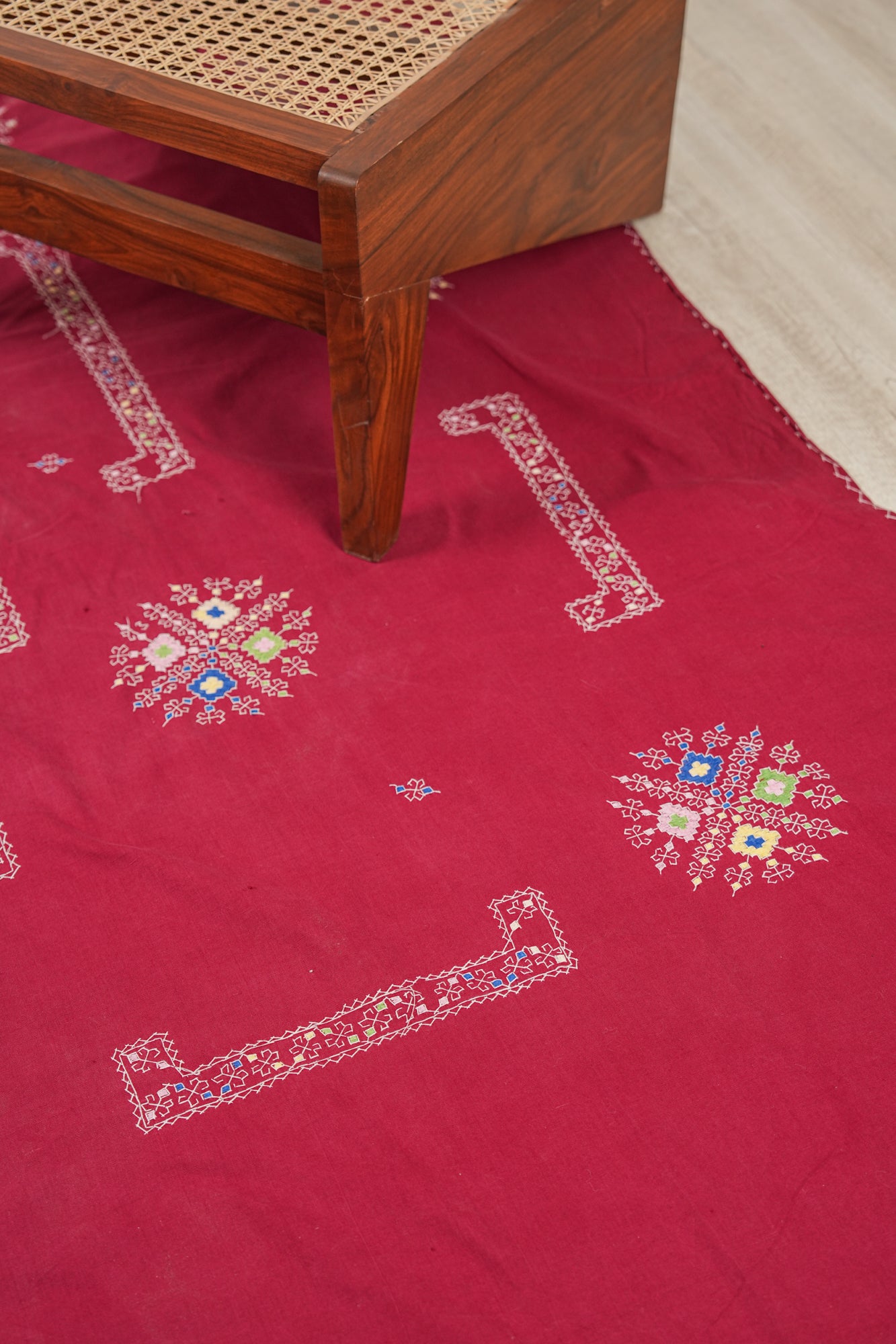 Vintage kasuti  Embroidered Textile 7'9" x 6'5"