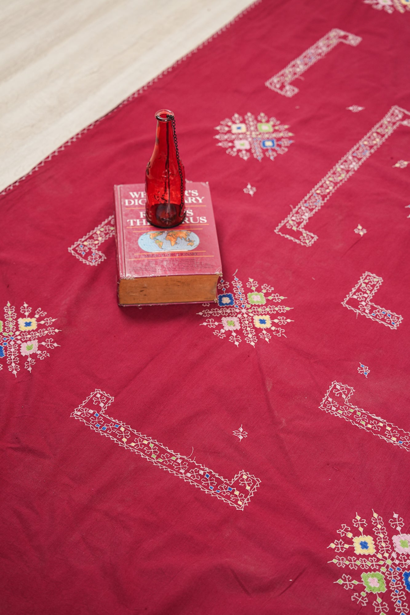 Vintage kasuti  Embroidered Textile 7'9" x 6'5"