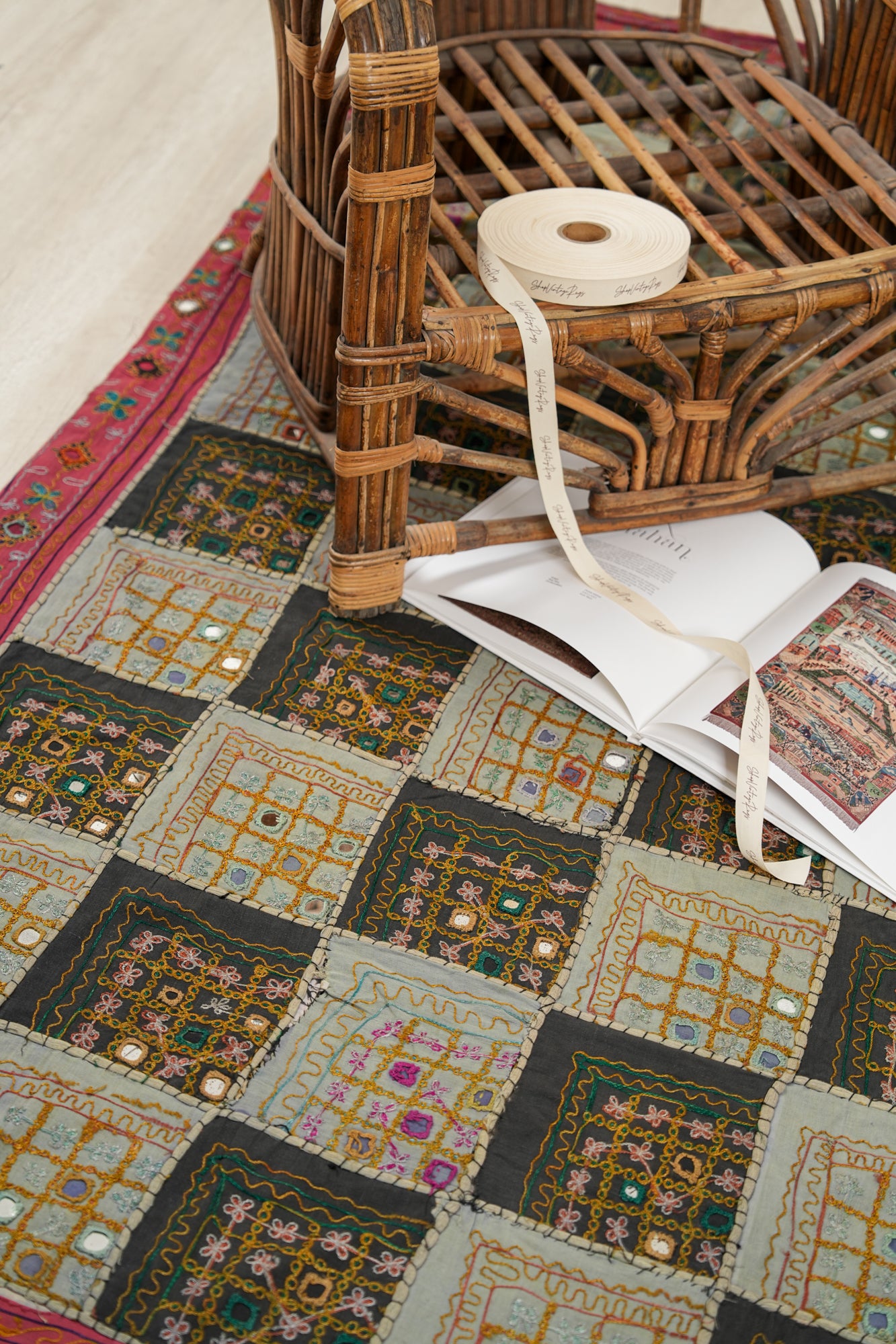 Vintage Sindhi Patchwork Tapestry 7' x 5'9"