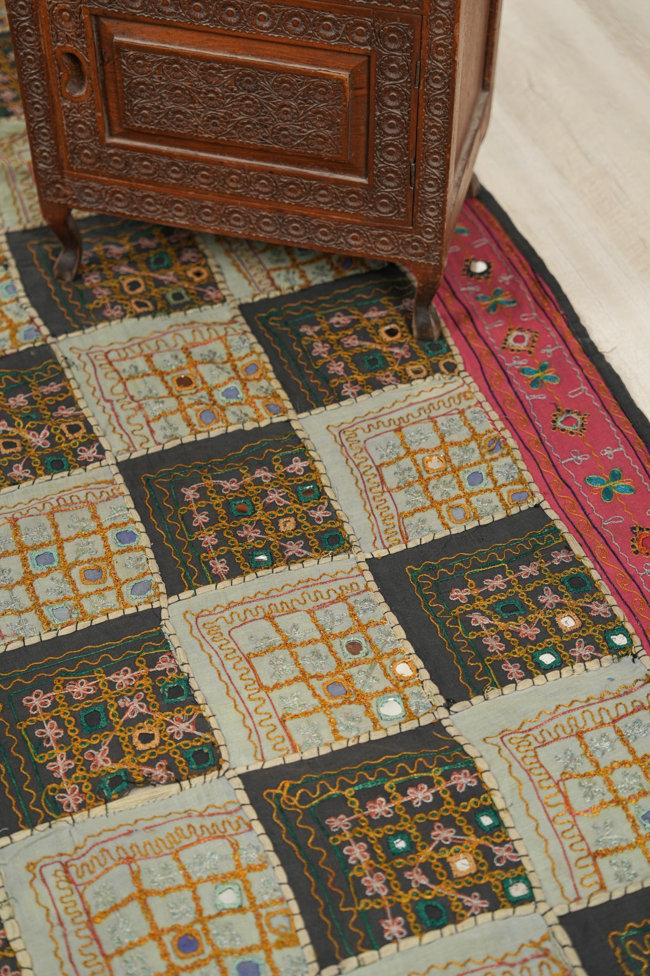 Vintage Sindhi Patchwork Tapestry 7' x 5'9"