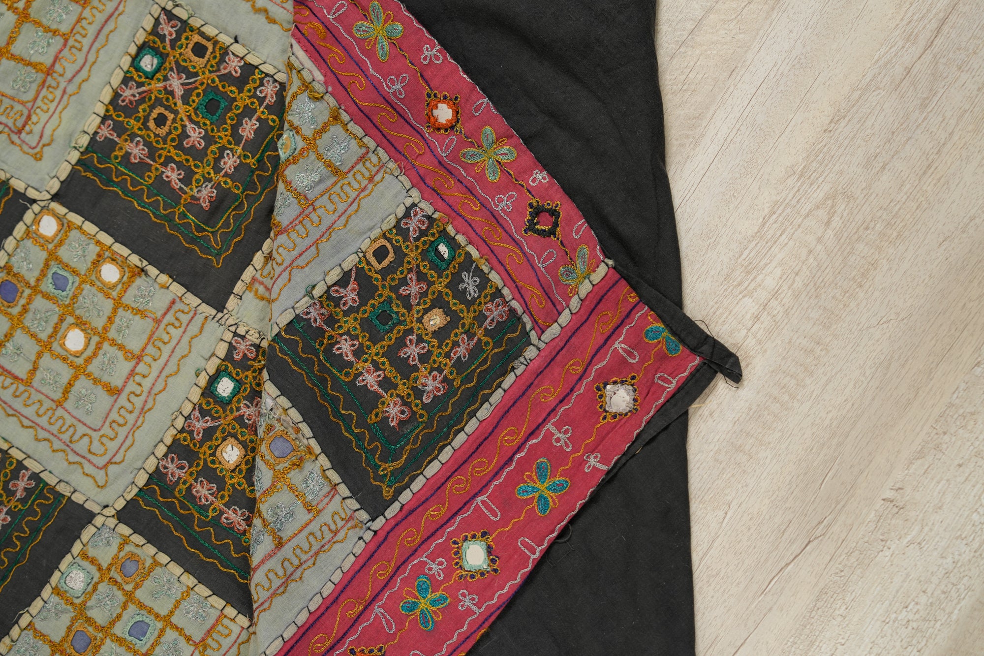 Vintage Sindhi Patchwork Tapestry 7' x 5'9"