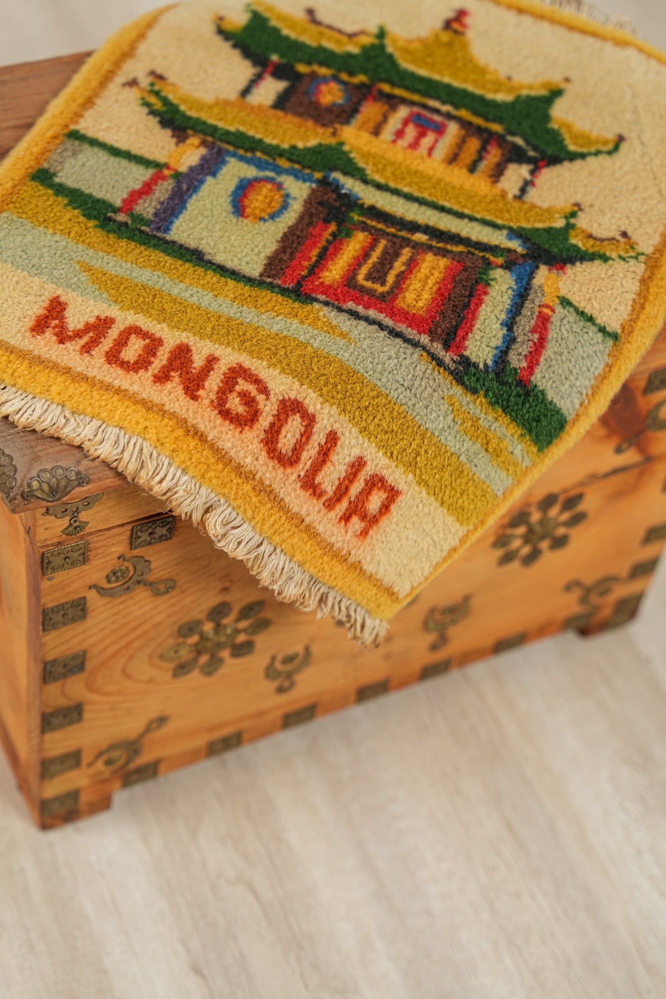 Vintage Mongolian Rug 1'4" x 1'1"