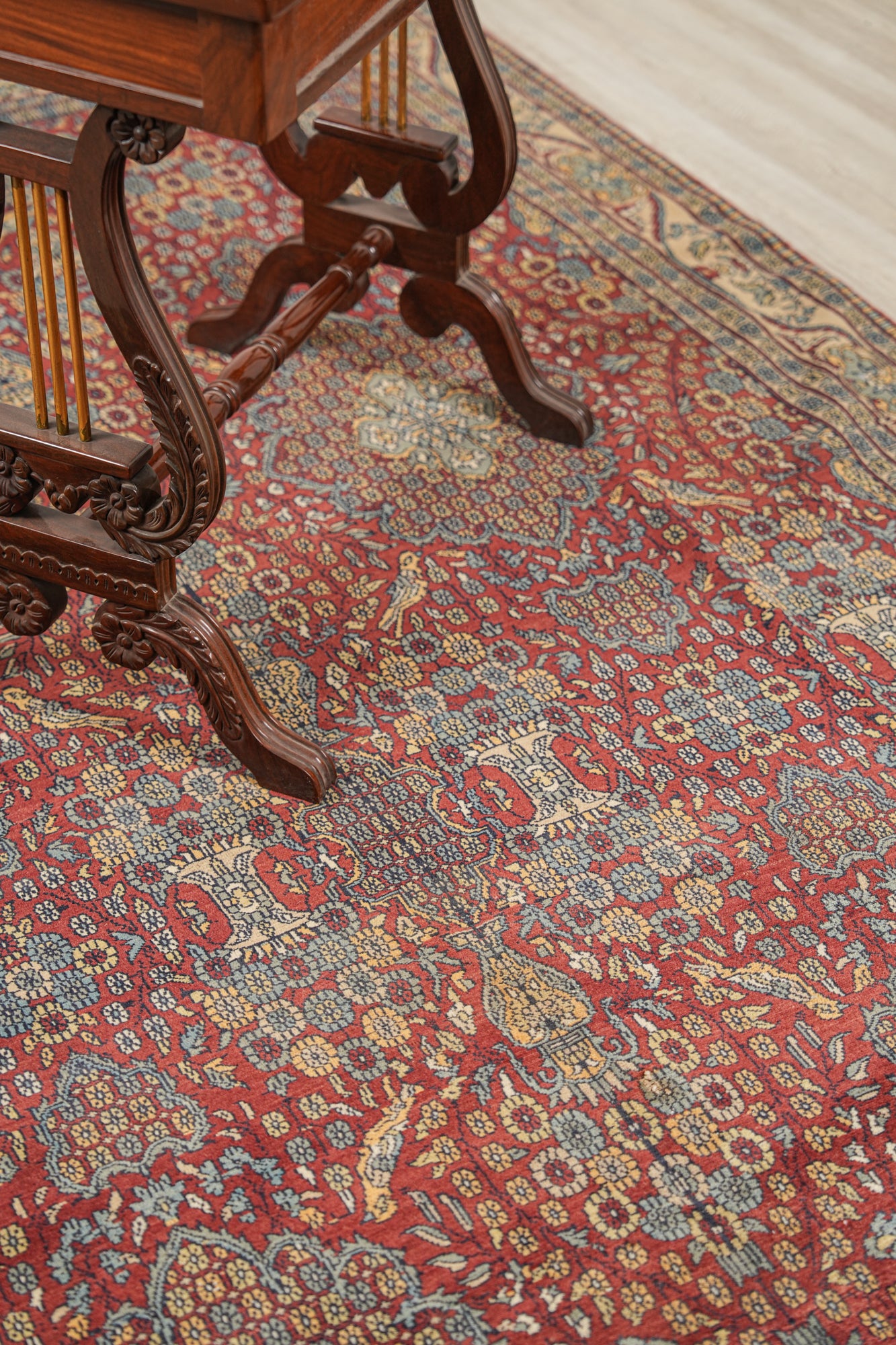 Vintage floral kashmir Rug 10'2" x 6'1"