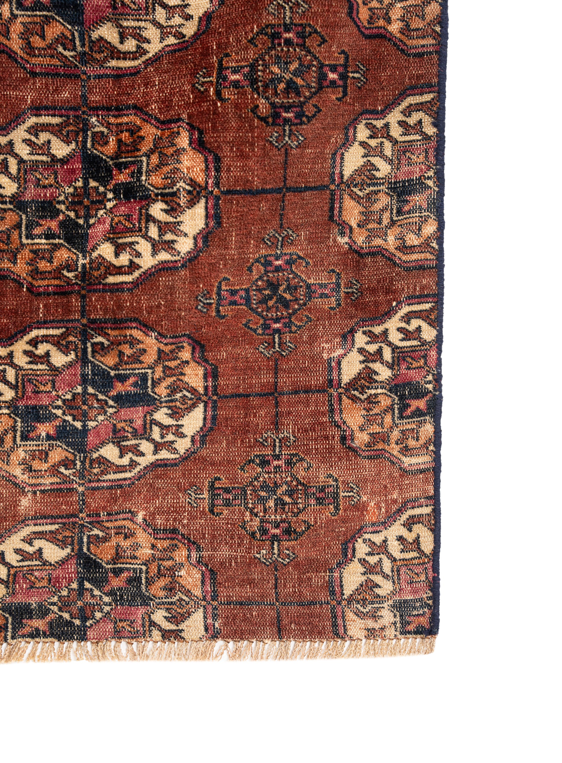 Antique Turkmen Bokhara Rug Fragment 3'6" x 2'9"