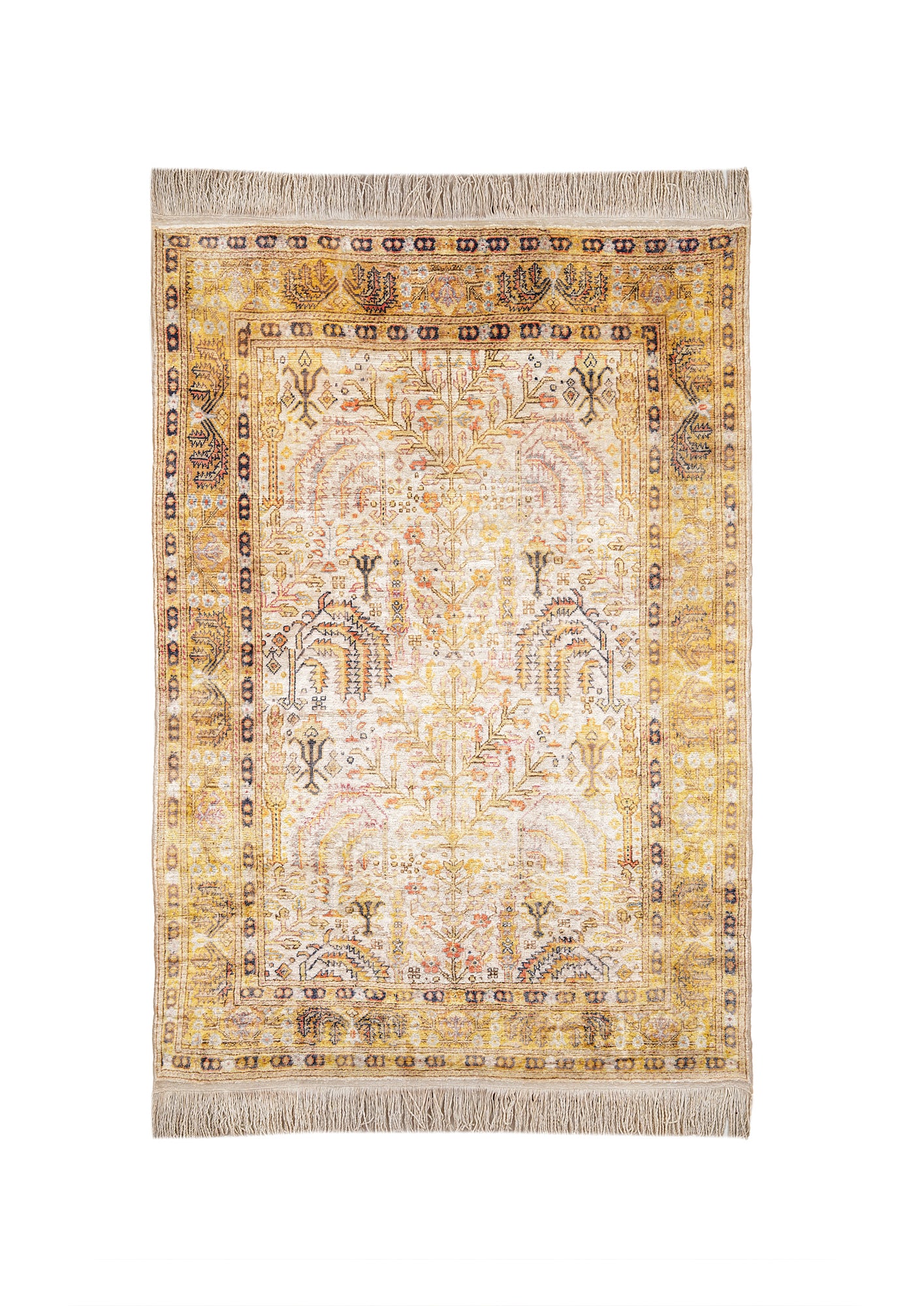 Vintage Turkish Keyseri Silk Rug 5'9" x 4'