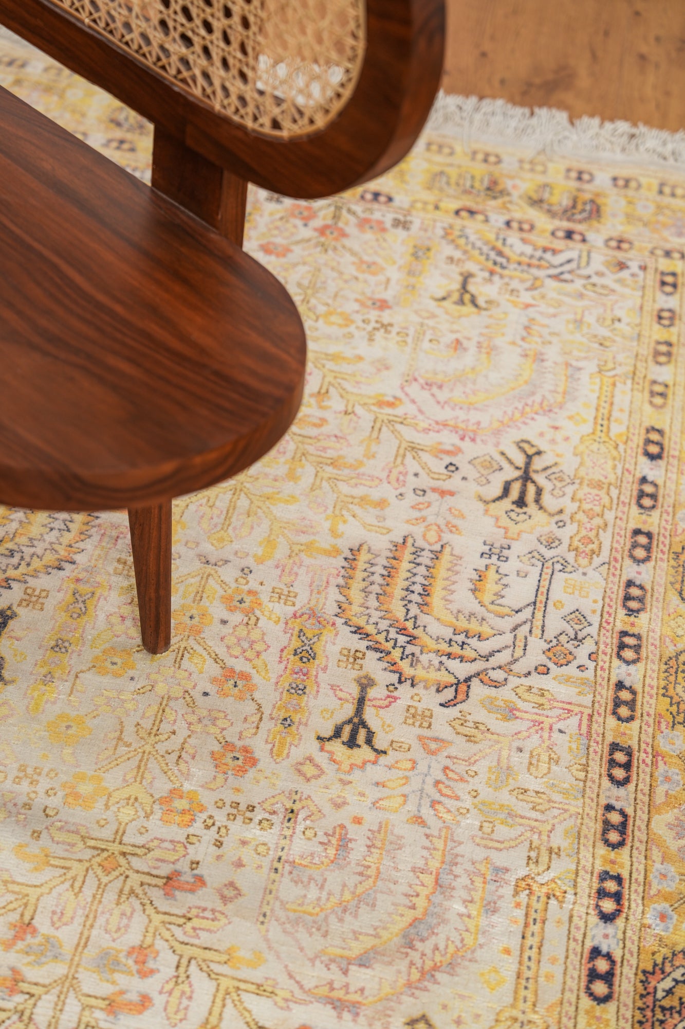 Vintage Turkish Keyseri Silk Rug 5'9" x 4'