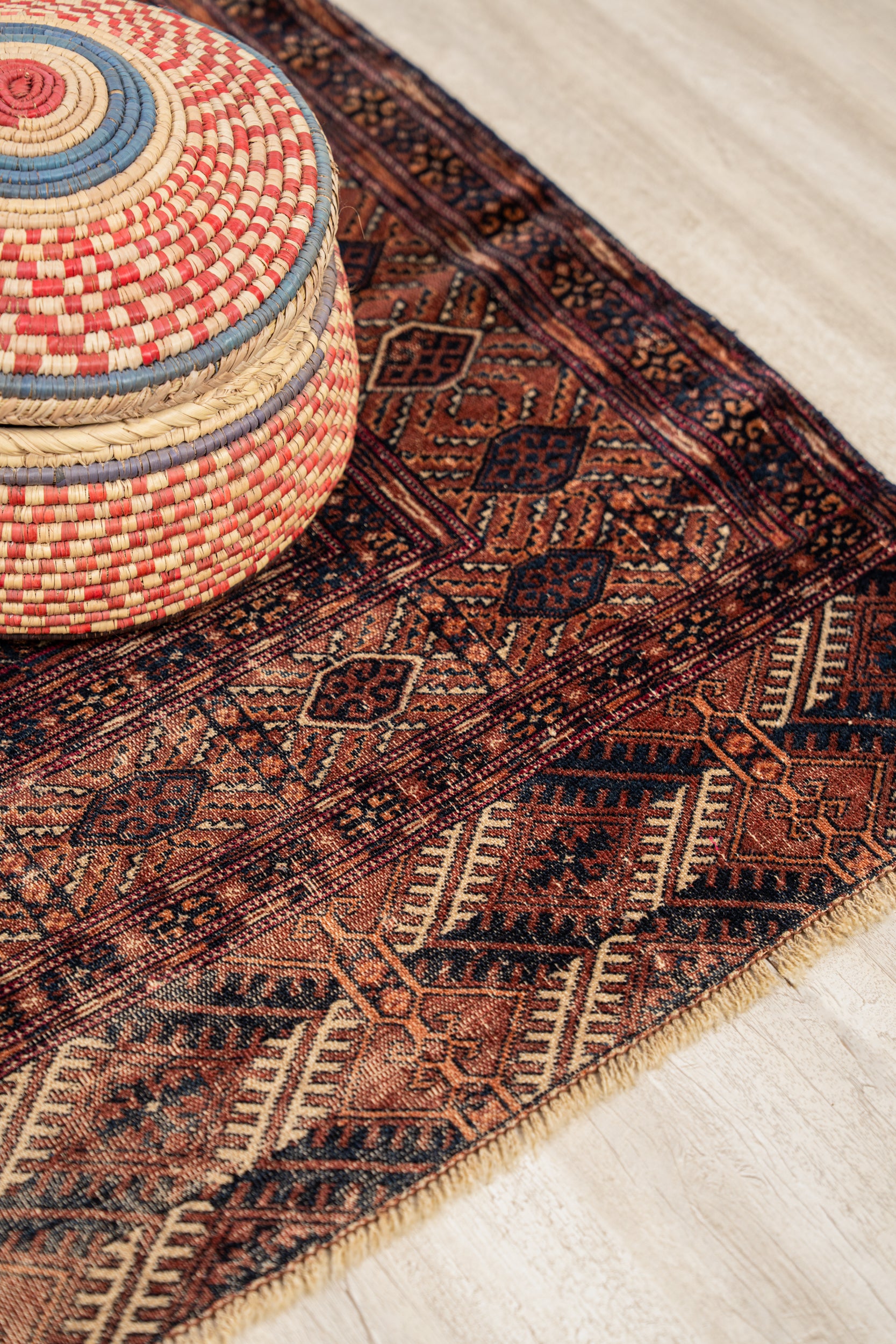 Antique Turkmen Bokhara Rug Fragment 3'6" x 2'9"