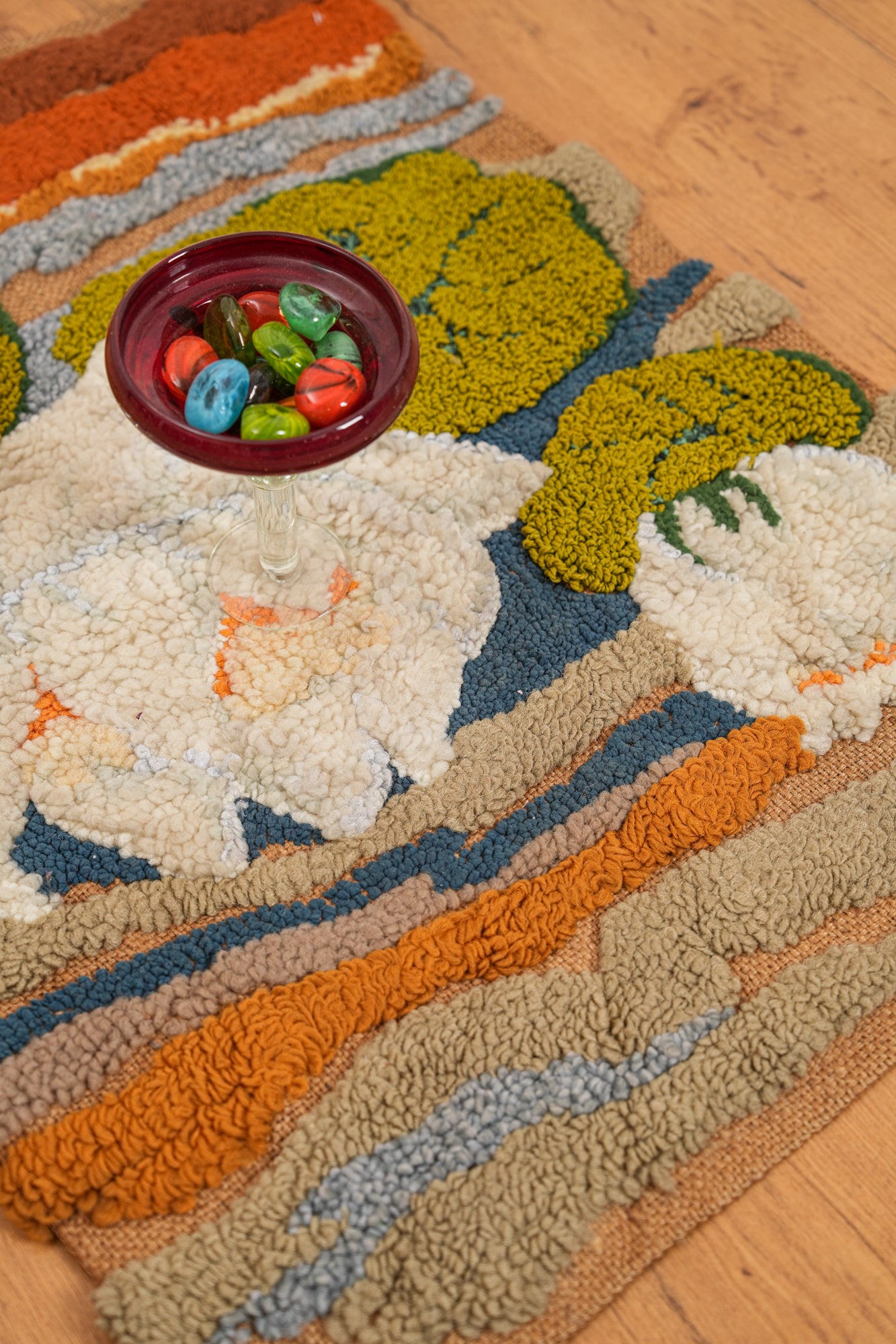 Vintage American Hooked Rug 2'6" x 2'