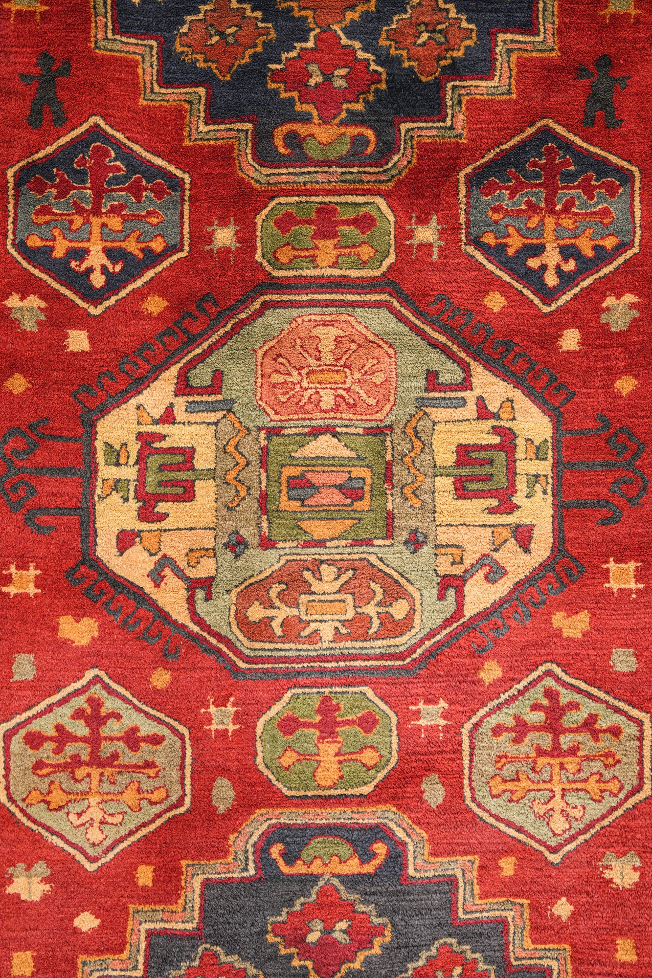 Antique EUROPEAN Tetex Hook Rug 7'1" x 3'8"
