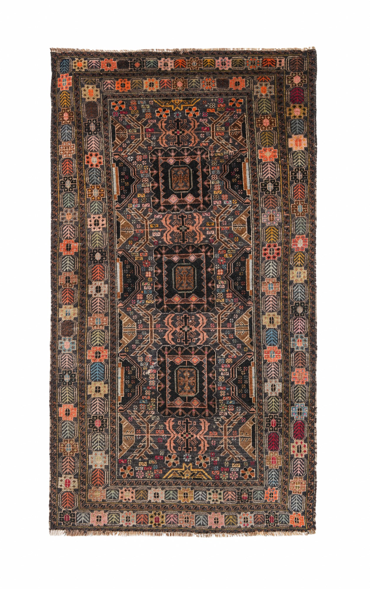 vintage tribal Balouch Rug 6'7" x 3'7"