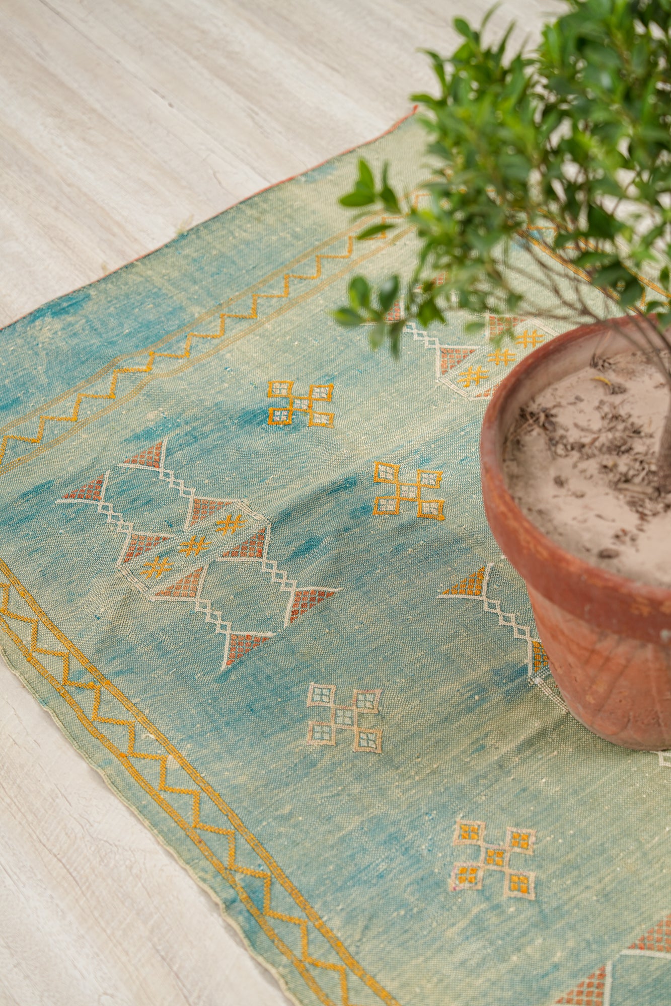 Vintage Moroccan Sabra Silk Kilim 4'10" x 2'9"