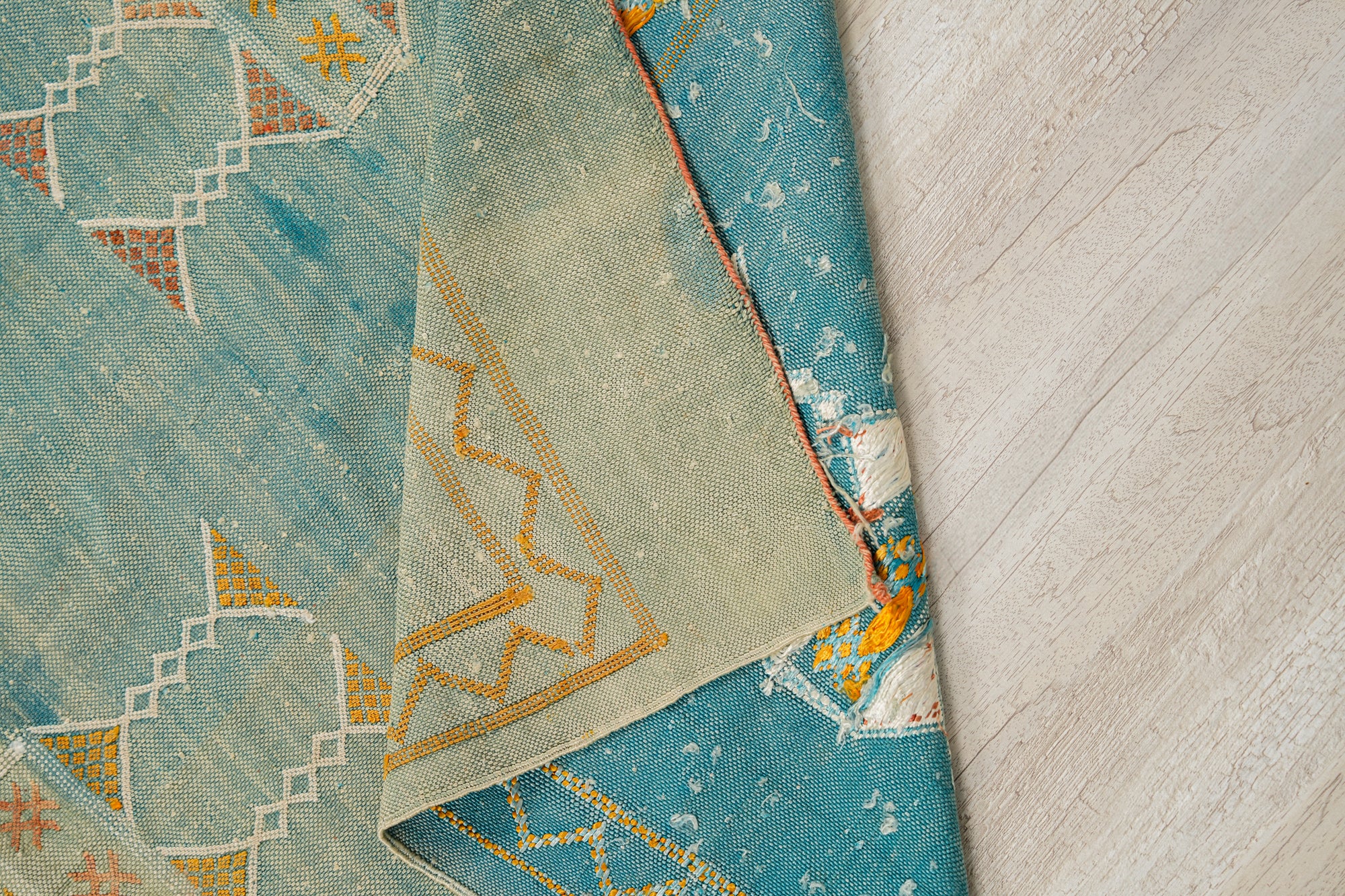Vintage Moroccan Sabra Silk Kilim 4'10" x 2'9"