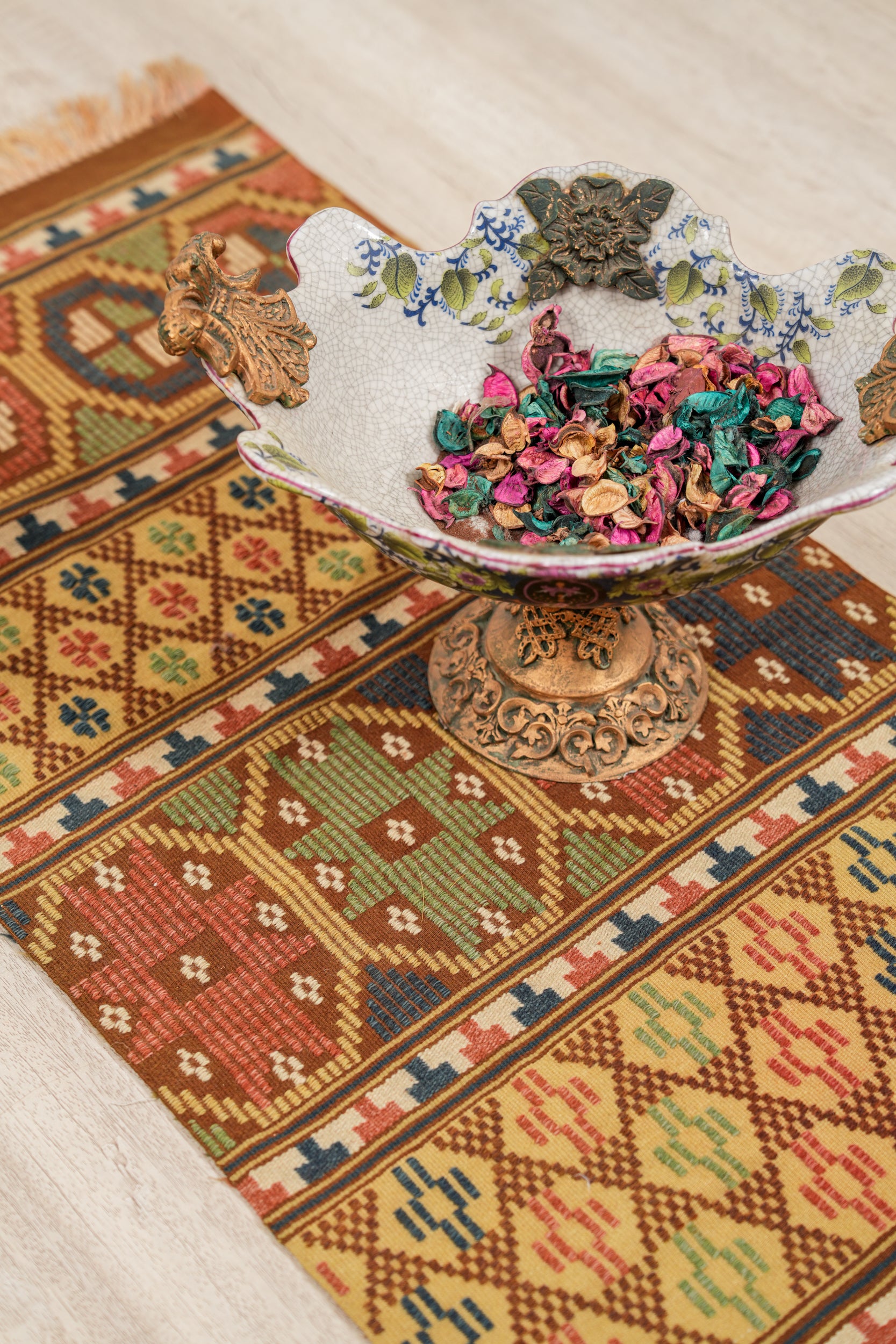 Vintage Swedish Textile 5'2" X 1'7"