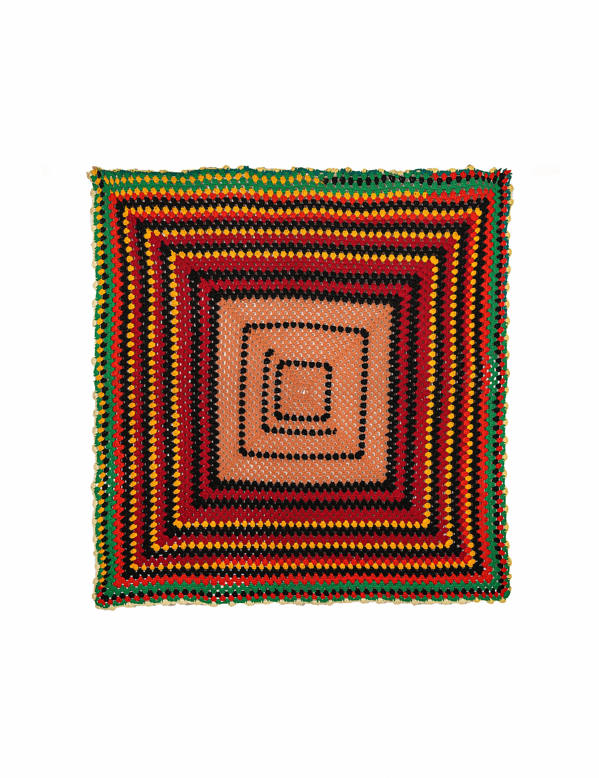 Vintage Scandinavian Crochet Textile 5'6" x 5'4"