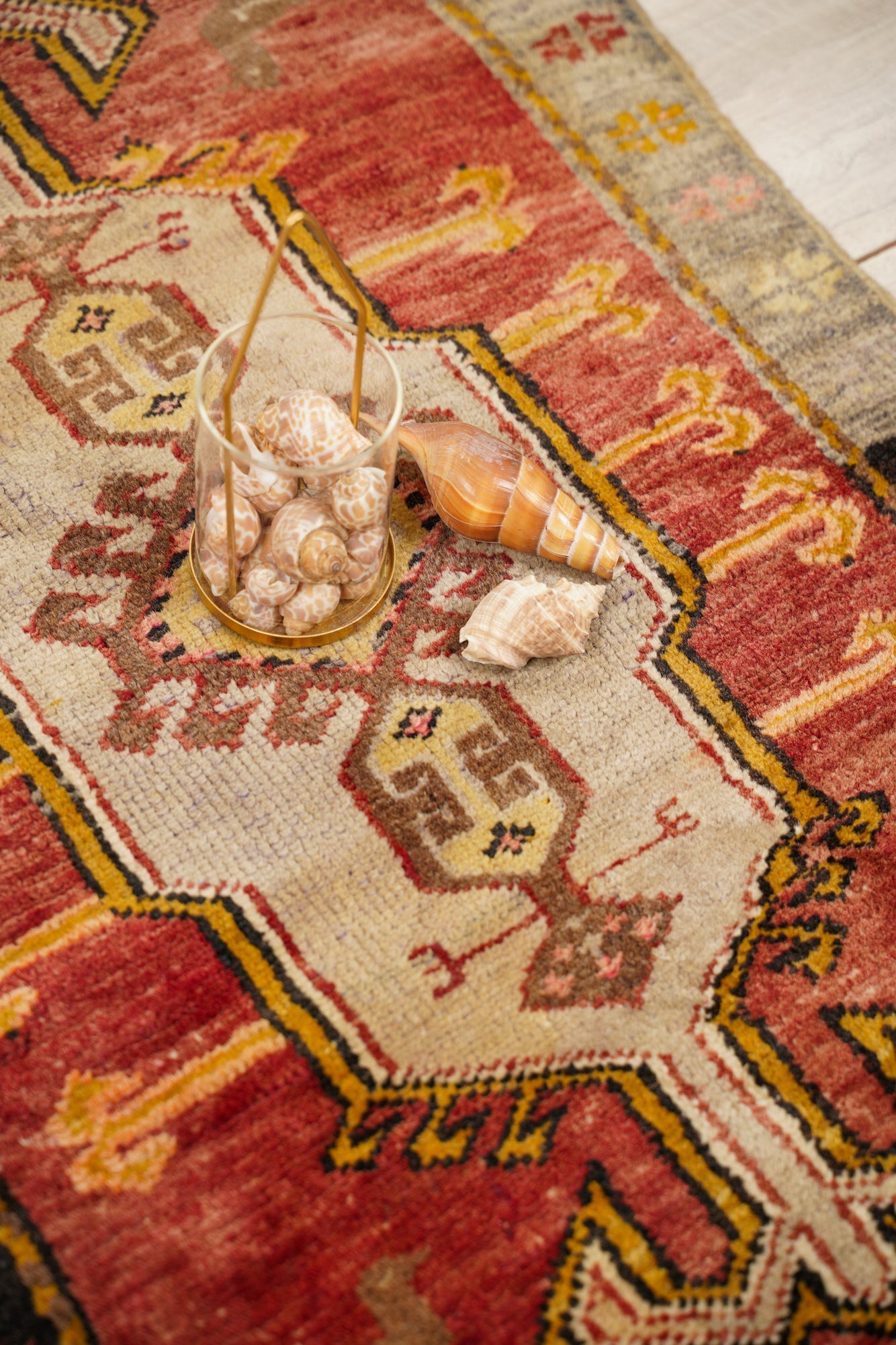 Vintage Turkish Oushak Rug 2'9" x 1'9"