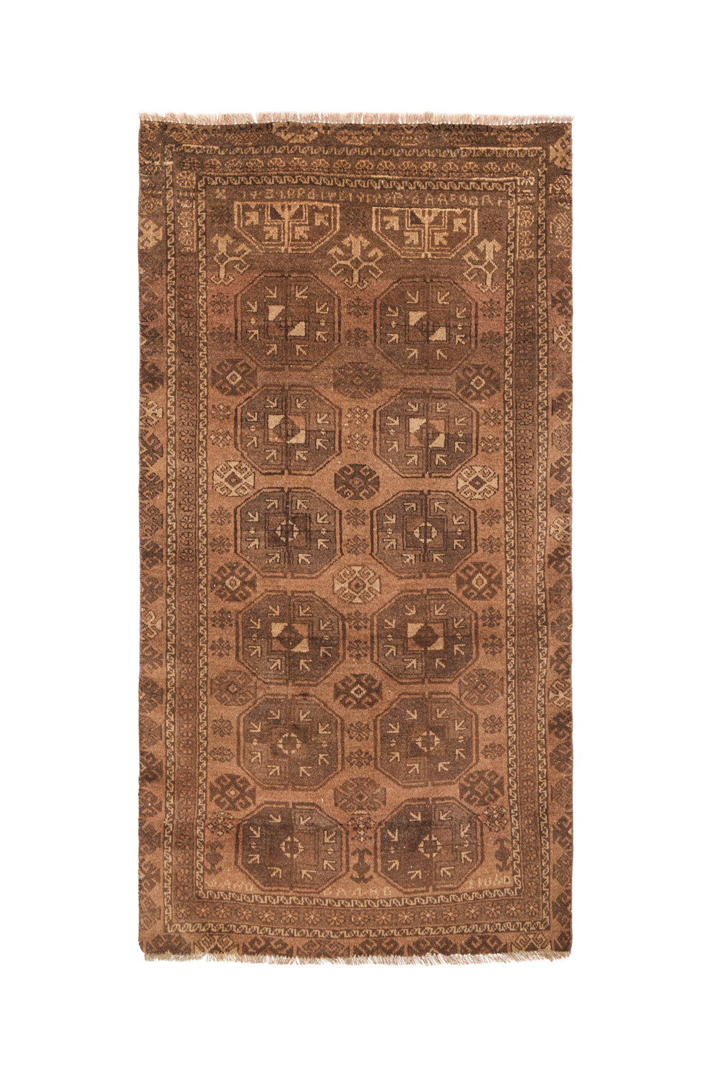 Vintage Turkmen Elephant's Foot Rug 6'3" X 3'3"