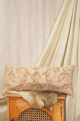 Vintage French Aubusson Lumbar Pillow Cover 2' x 1'