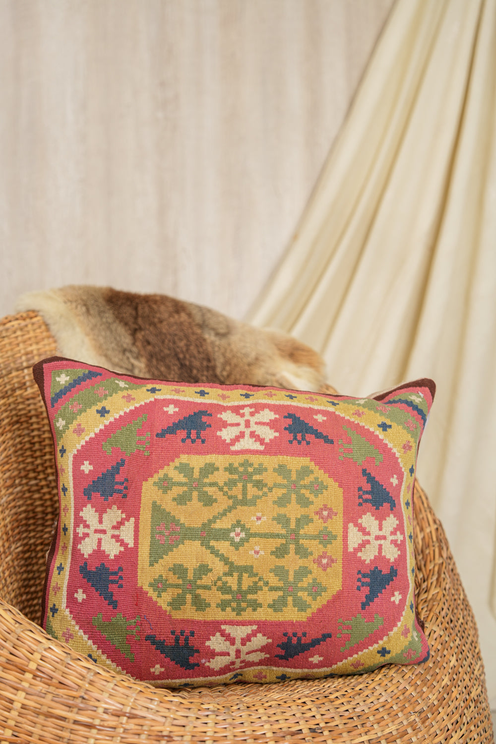 Vintage Swedish Cushion Cover 1'9" X 1'5"