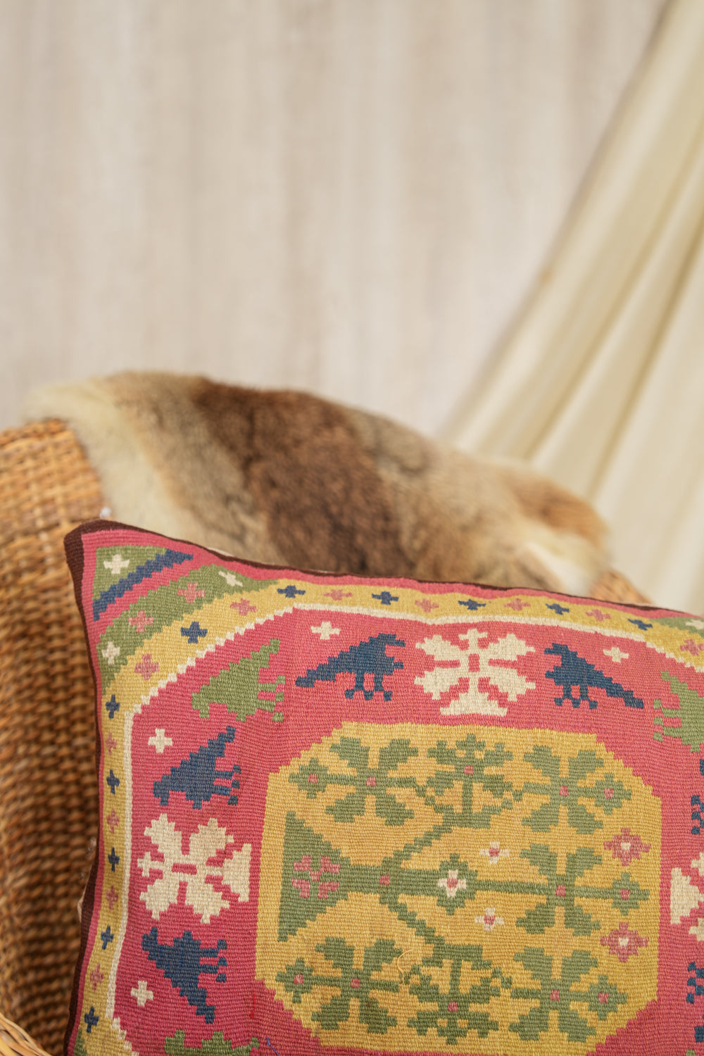 Vintage Swedish Cushion Cover 1'9" X 1'5"