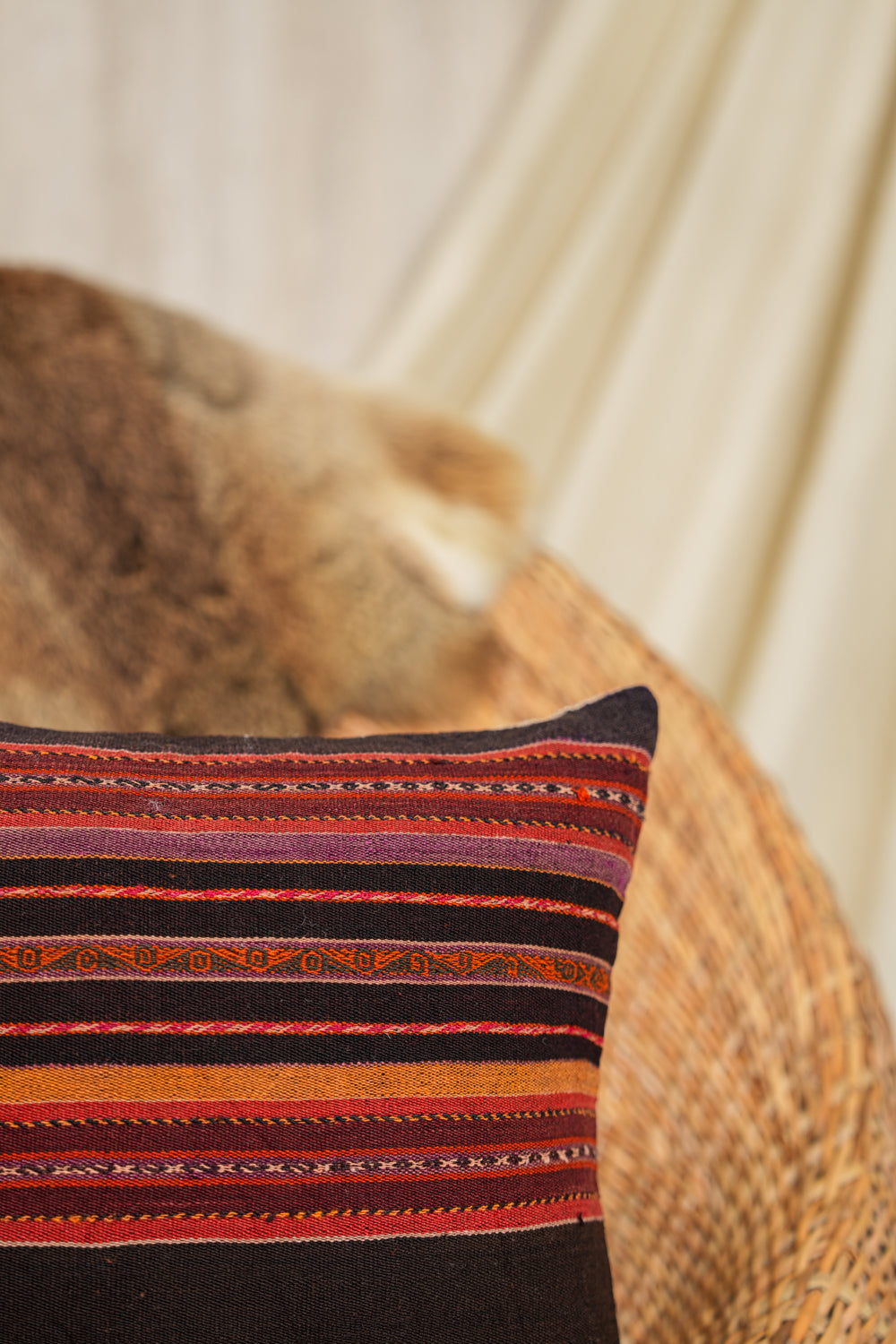 Vintage Peruvian Cushion Pair 1'2" x 1'