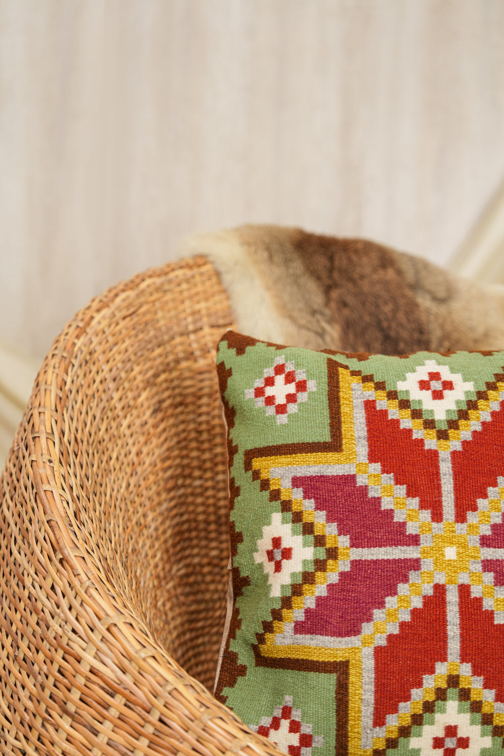 Vintage Swedish Cushion Cover 1'5" X 1'5"