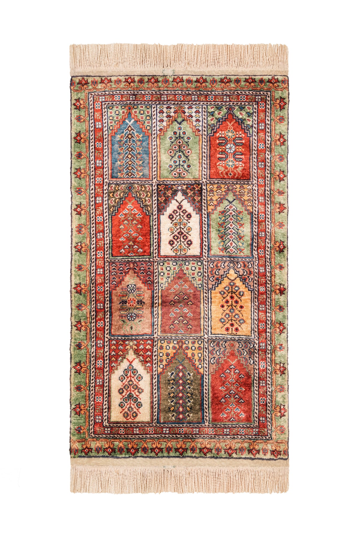 Vintage Turkish Kayseri Silk Rug 3'4" x 2'