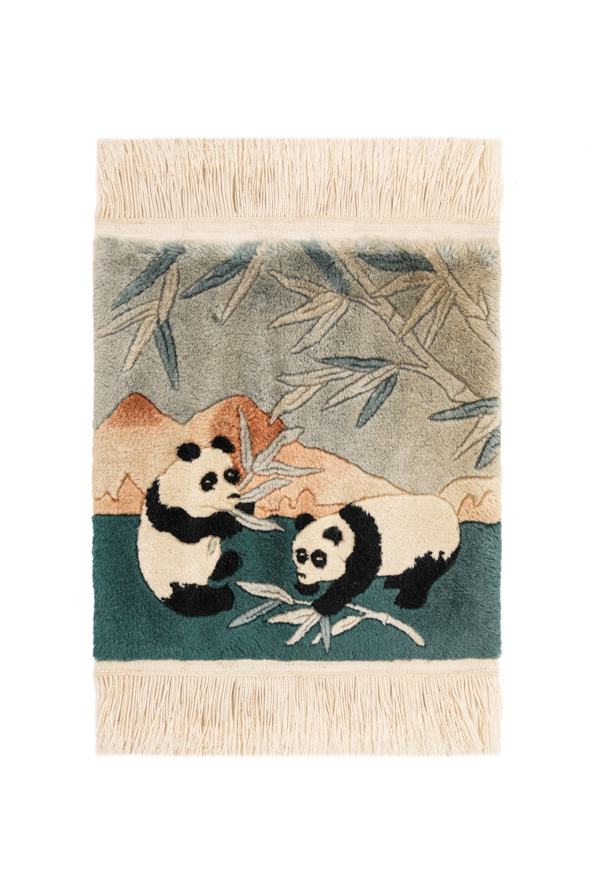 Vintage Chinese Panda Rug 1'3" x 1'3"