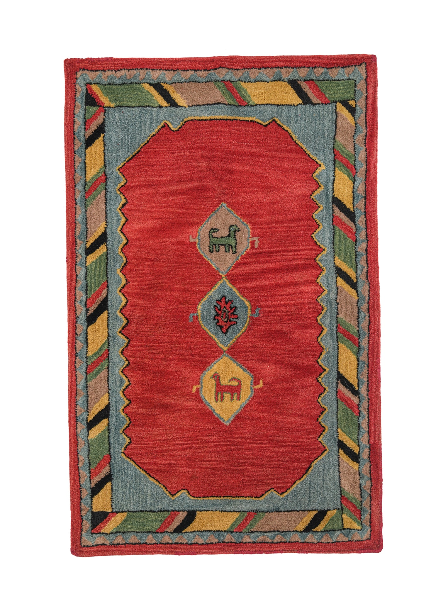 Vintage German Hook Rug 4'10" X 3'1"