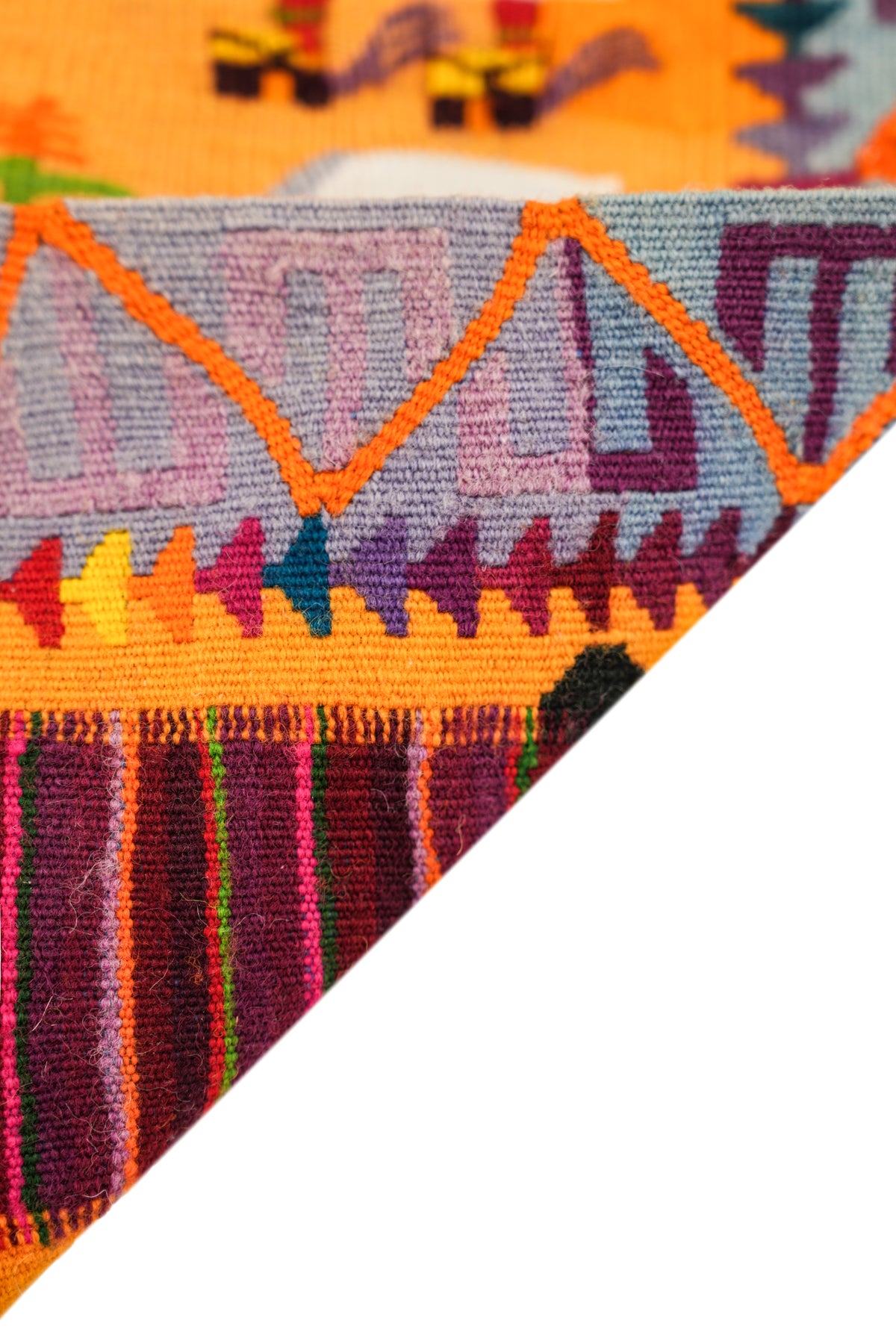 Vintage Bolivian Folk Tapestry 1'7" x 1'2"