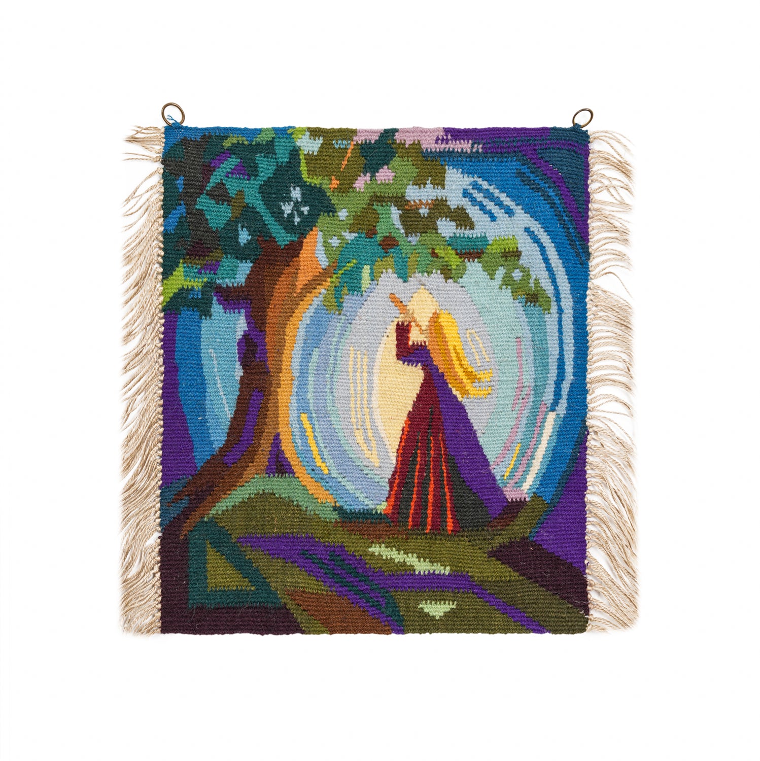 Vintage Swedish Flemish Tapestry 1' x 1'