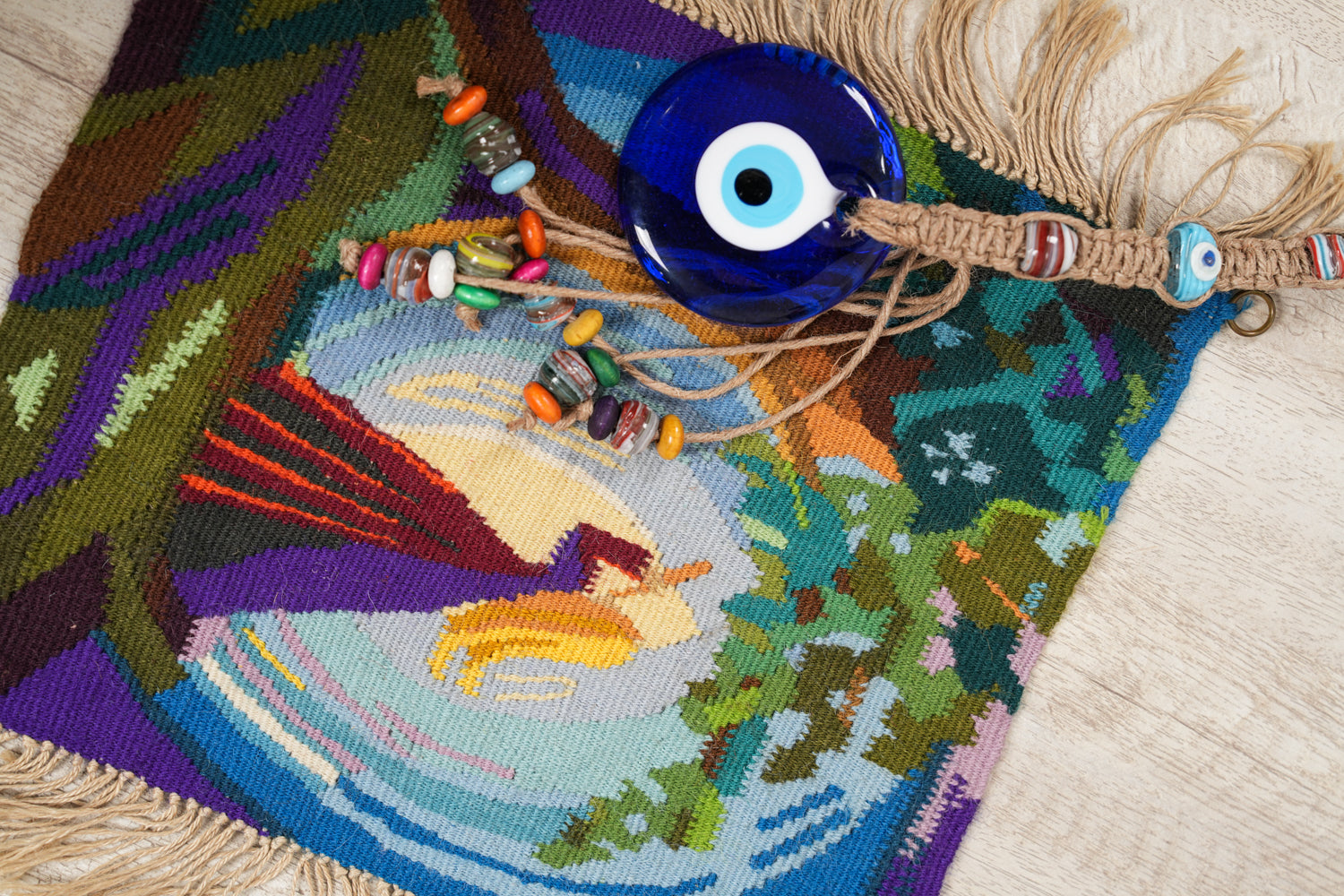 Vintage Swedish Flemish Tapestry 1' x 1'