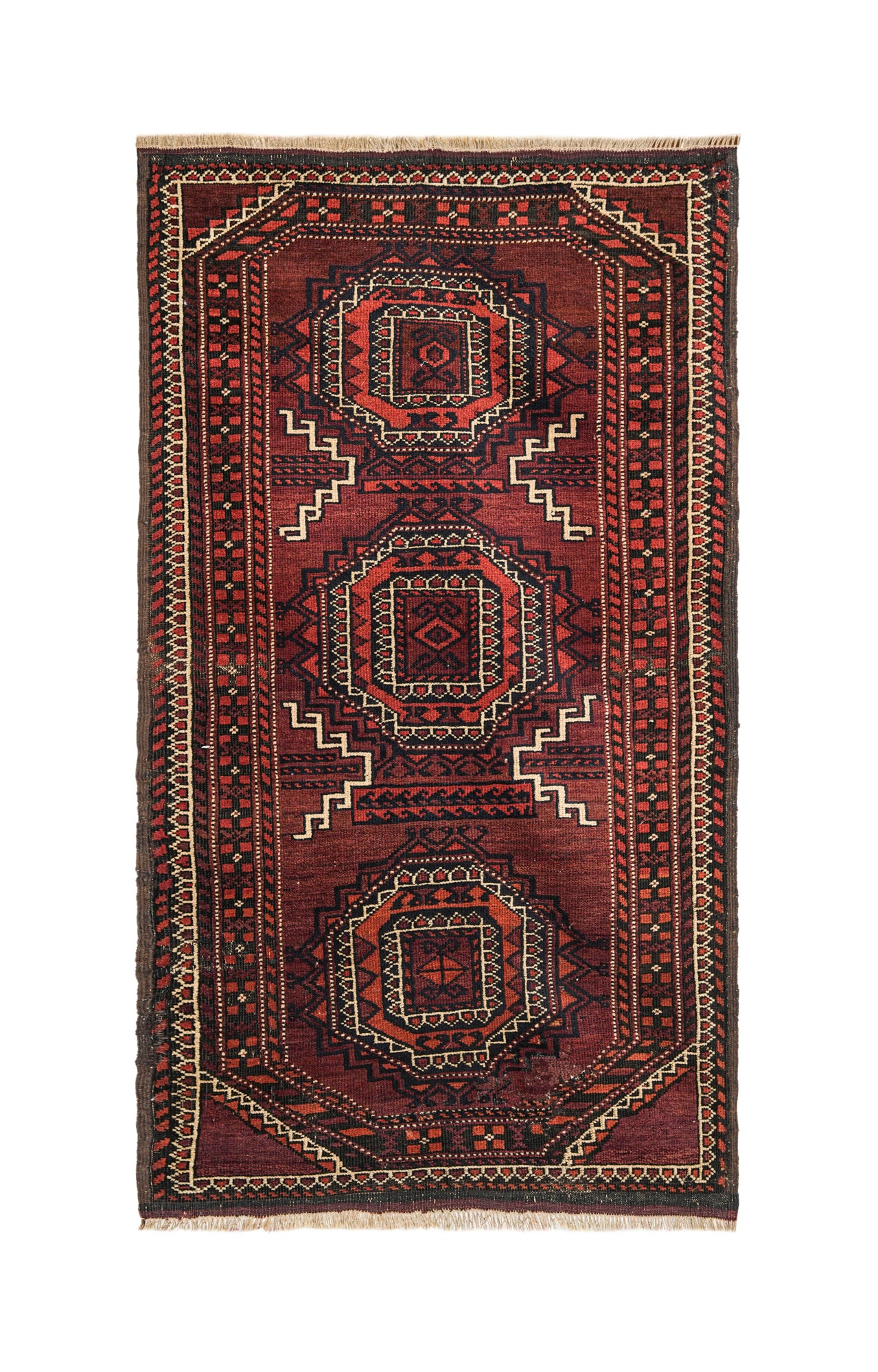 Antique Turkmen Rug 4'10" x 2'8"